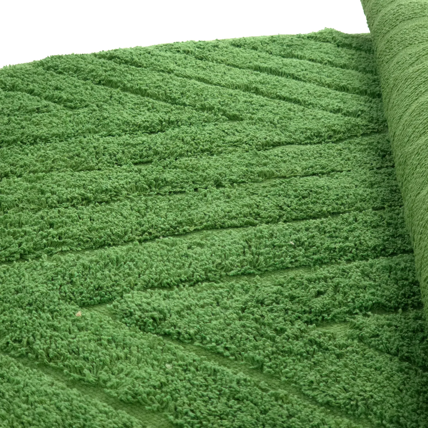 Alfombras redondeadas - Amberley Natural Cotton Shaggy (verde)