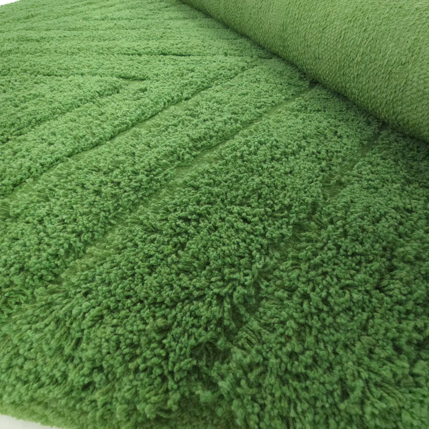 Alfombras redondeadas - Amberley Natural Cotton Shaggy (verde)