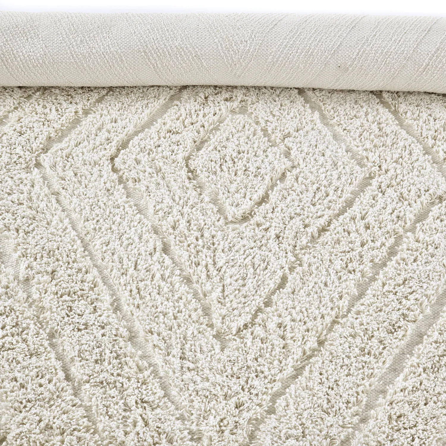 Alfombras de pelo largo - Amberley Natural Cotton Shaggy (blanquecino)