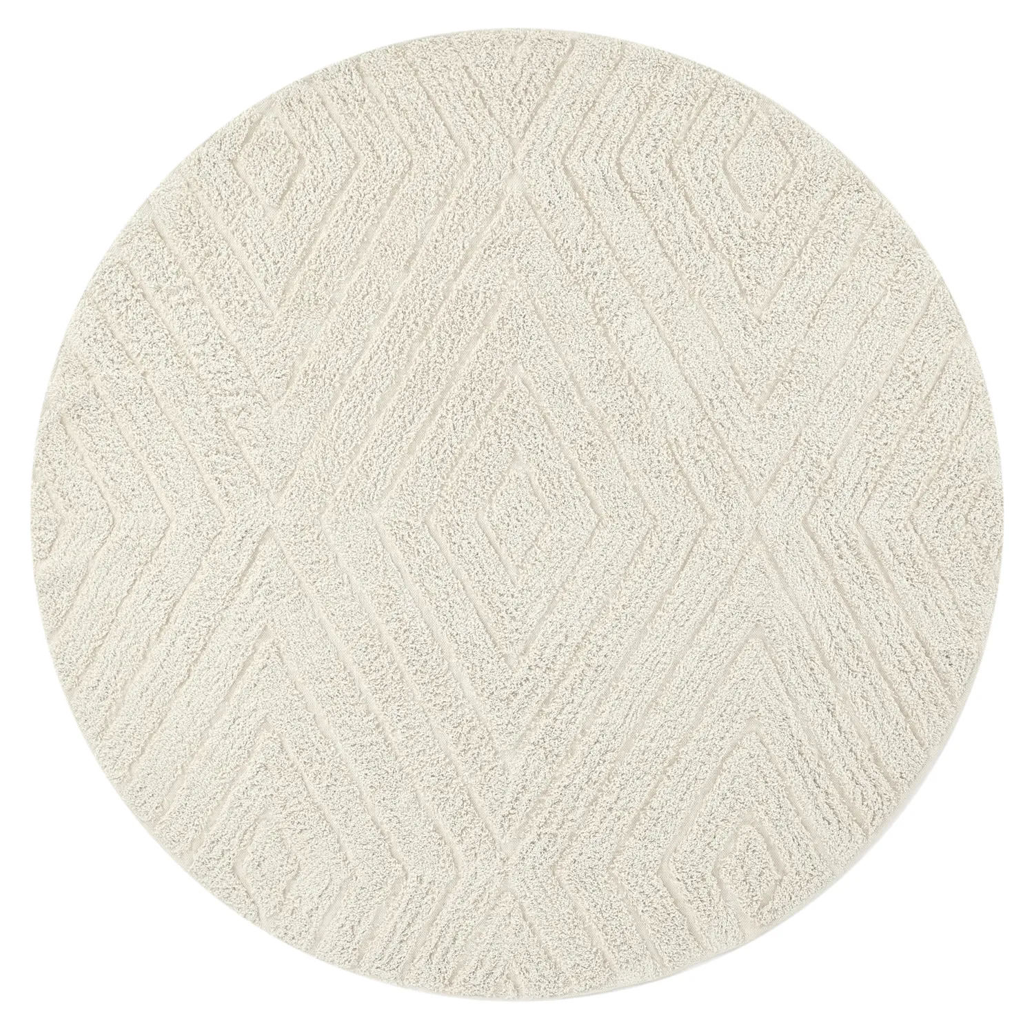Alfombras redondeadas - Amberley Natural Cotton Shaggy (blanquecino)
