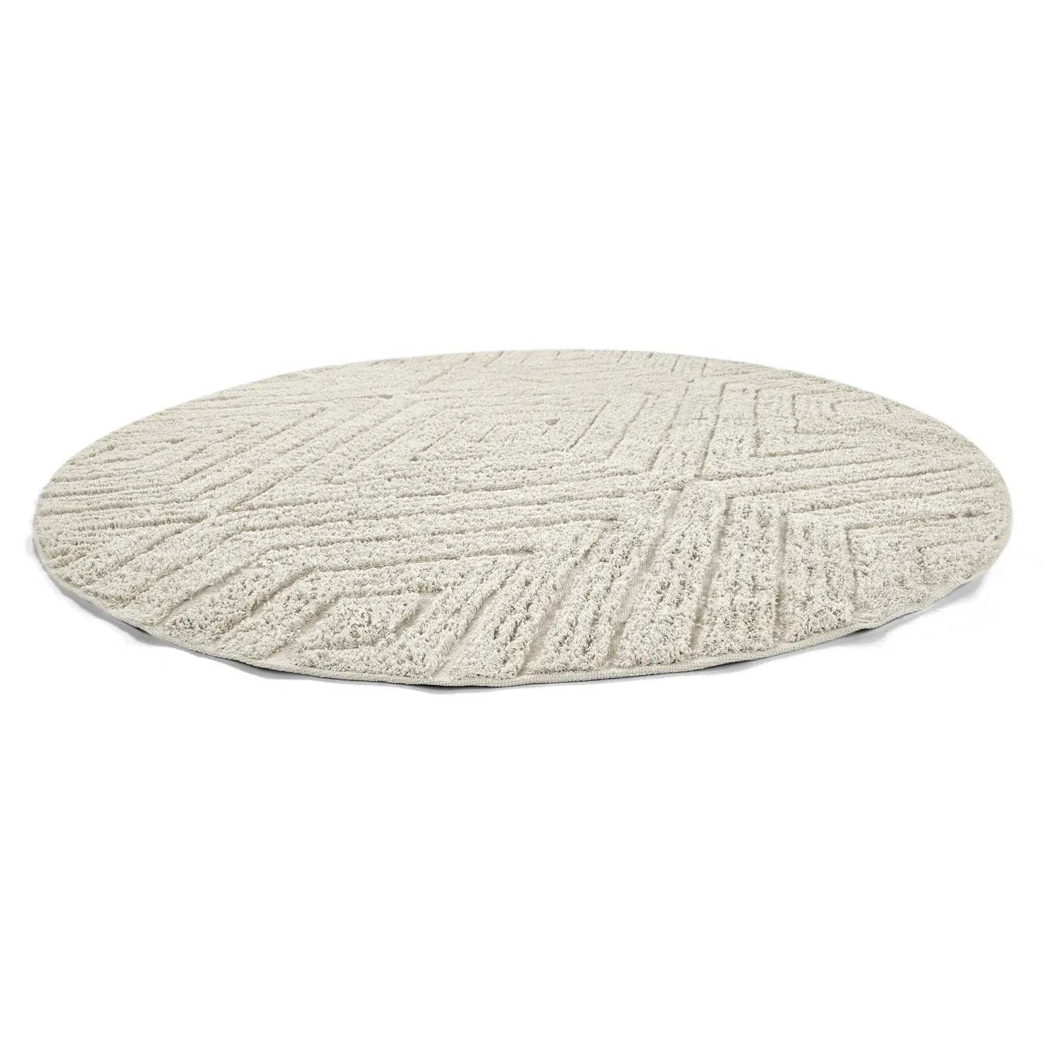 Alfombras redondeadas - Amberley Natural Cotton Shaggy (blanquecino)