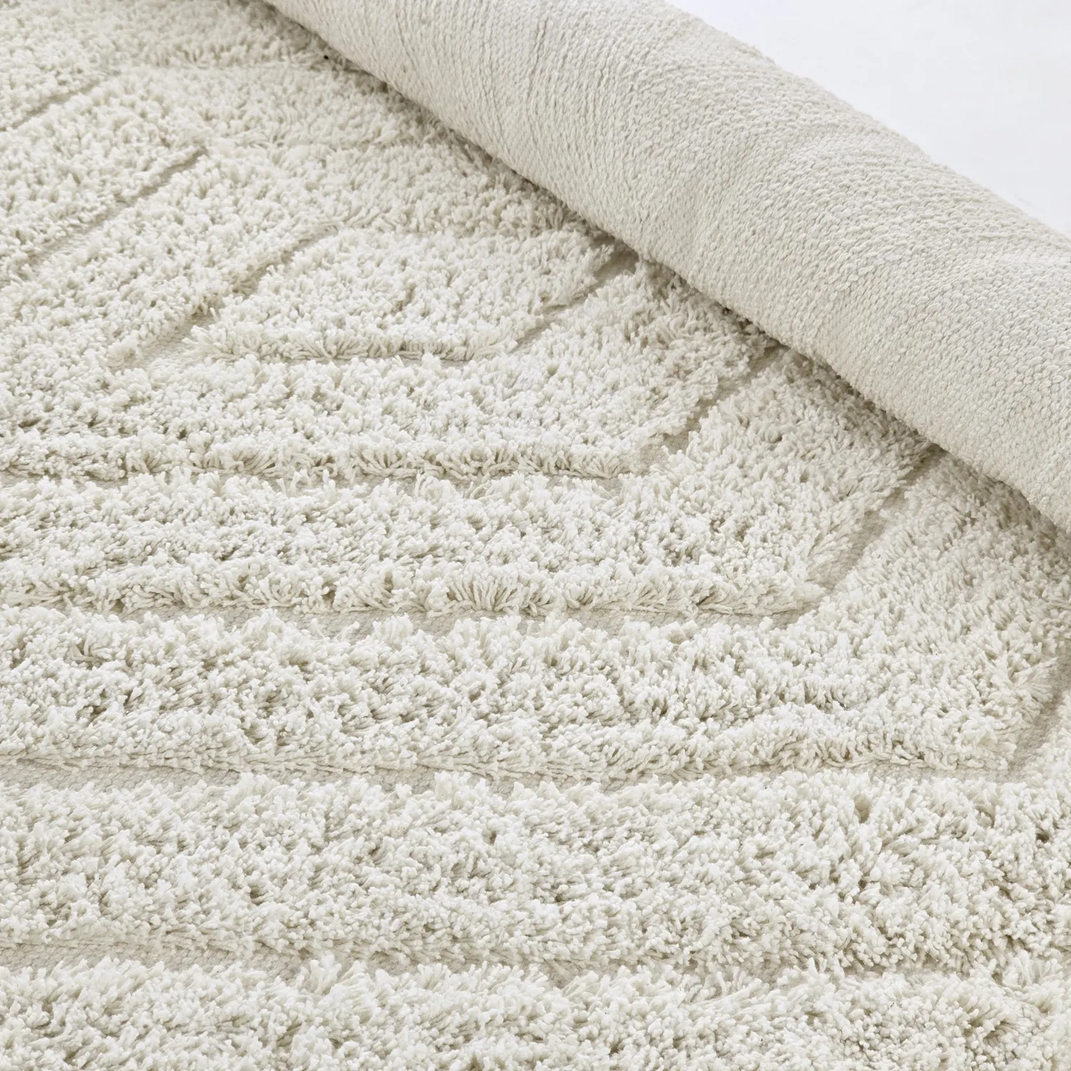 Alfombras redondeadas - Amberley Natural Cotton Shaggy (blanquecino)