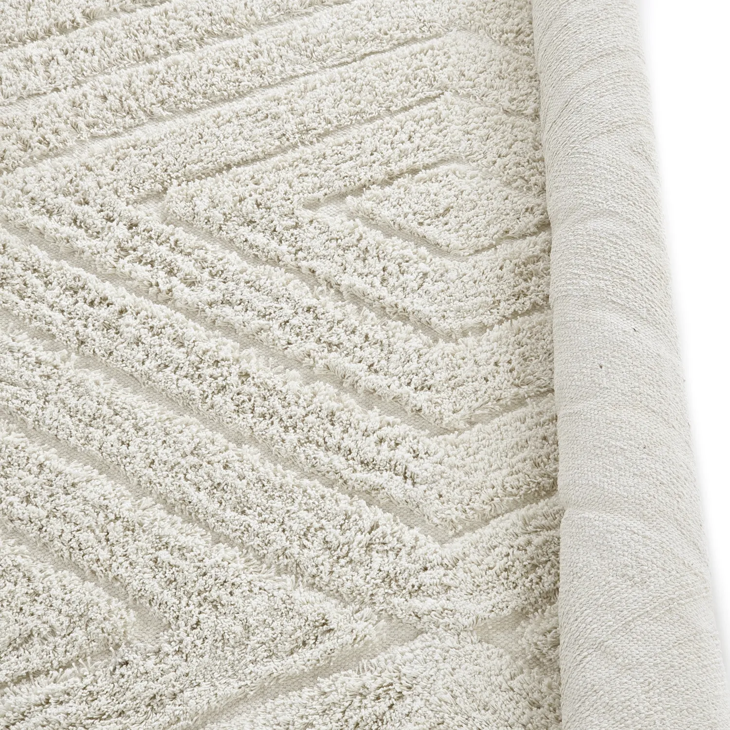 Alfombras redondeadas - Amberley Natural Cotton Shaggy (blanquecino)