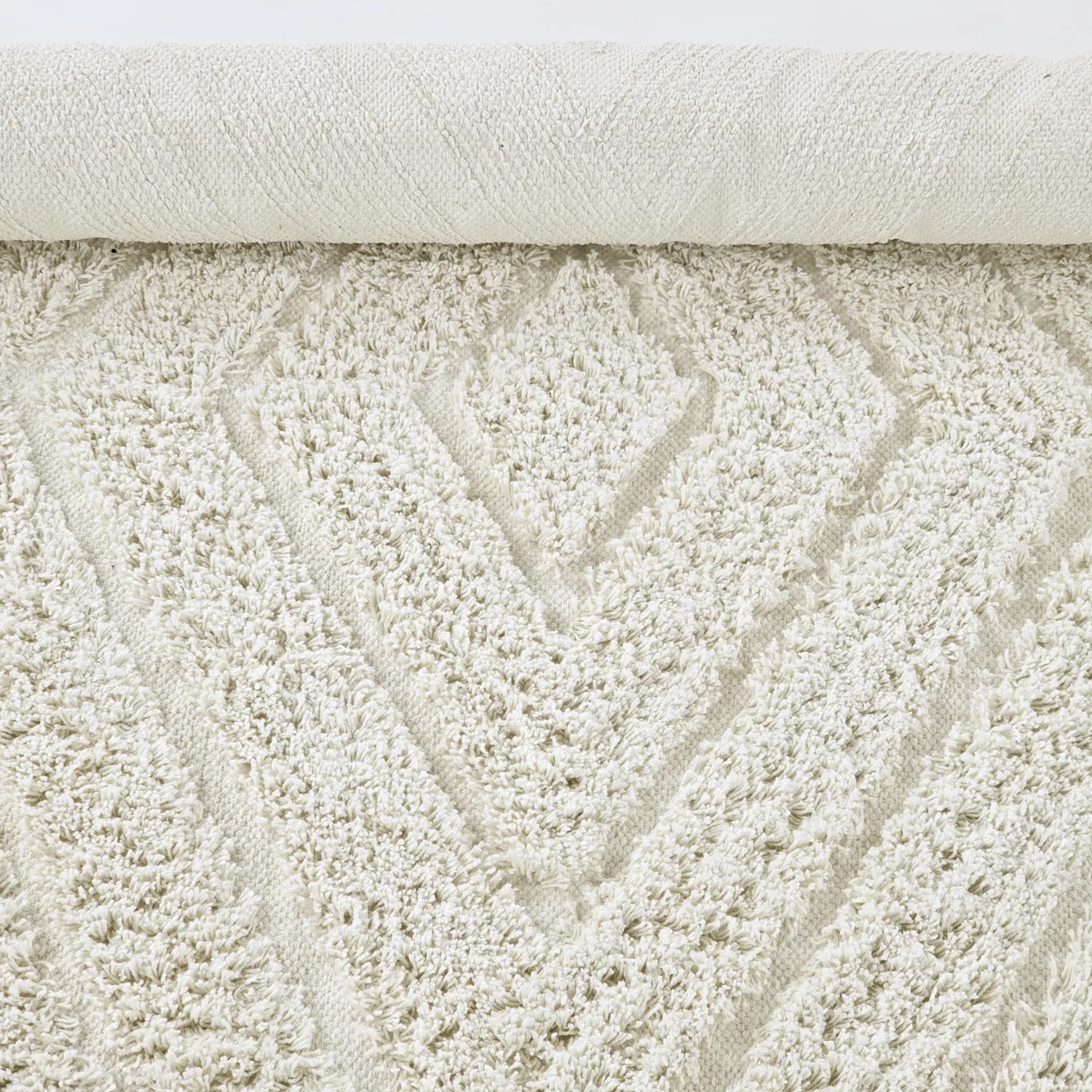 Alfombras redondeadas - Amberley Natural Cotton Shaggy (blanquecino)