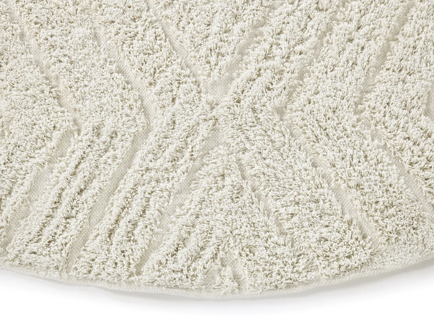 Alfombras redondeadas - Amberley Natural Cotton Shaggy (blanquecino)