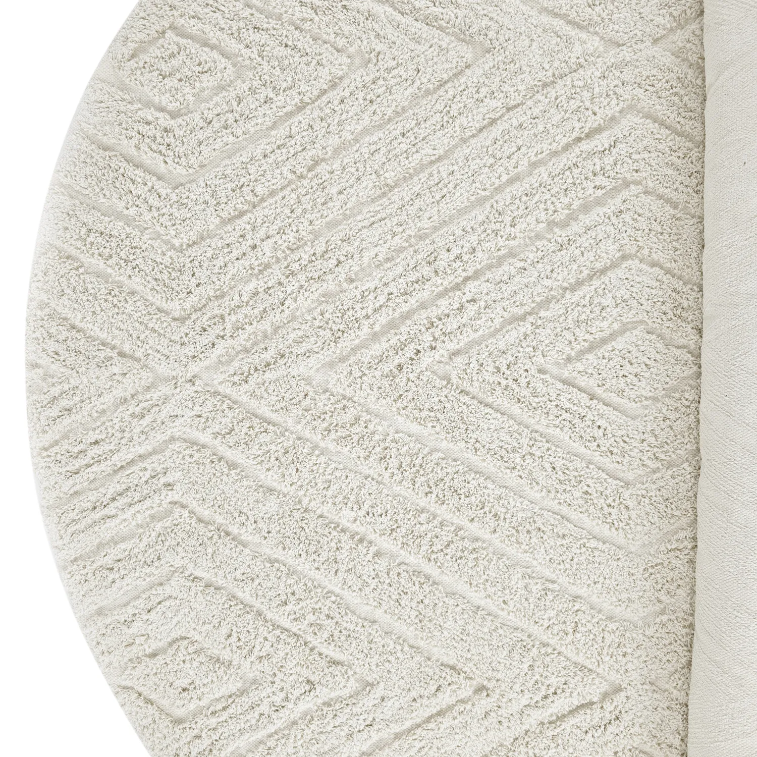 Alfombras redondeadas - Amberley Natural Cotton Shaggy (blanquecino)