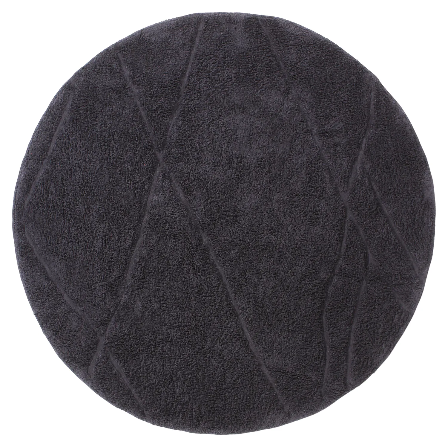 Alfombras redondeadas - Andrea Natural Cotton Shaggy (negro)