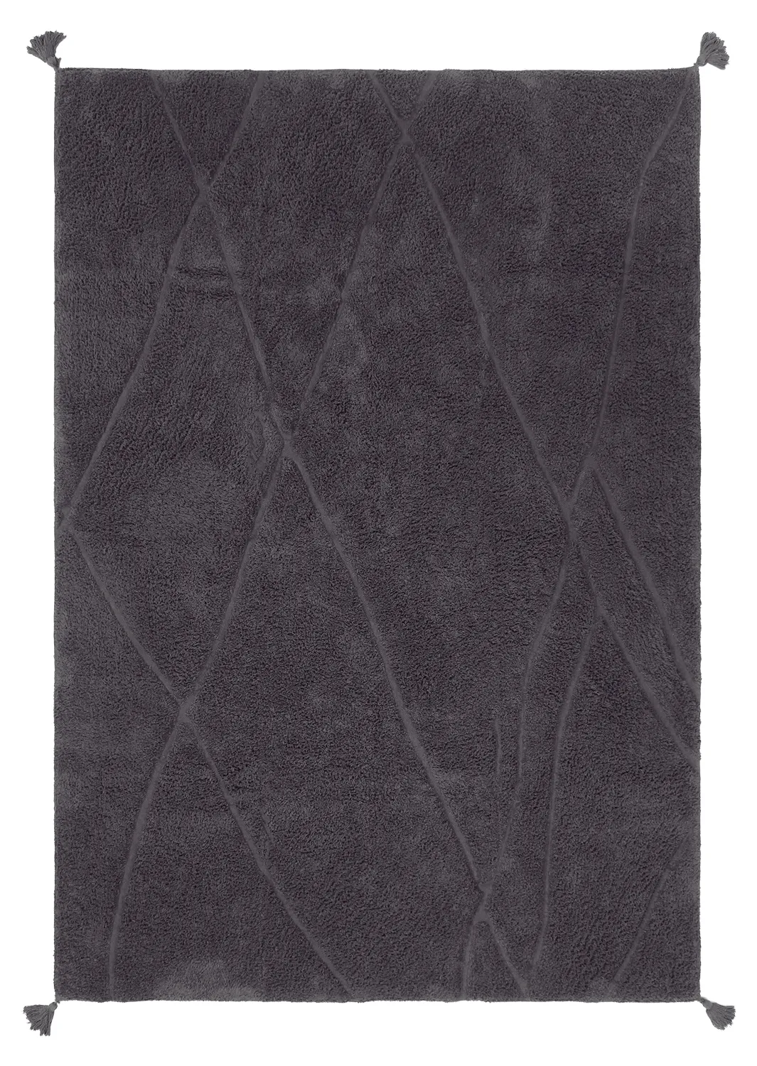 Alfombras de pelo largo - Andrea Natural Cotton Shaggy (negro)