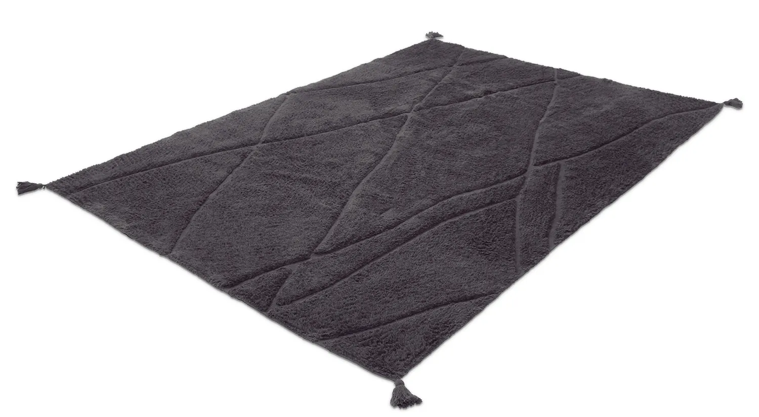 Alfombras de pelo largo - Andrea Natural Cotton Shaggy (negro)