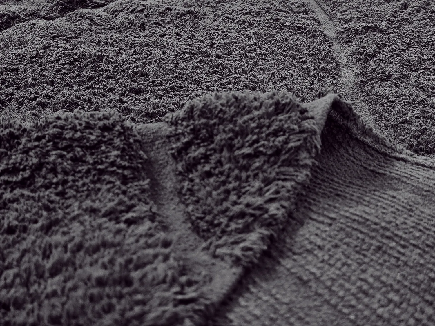 Alfombras de pelo largo - Andrea Natural Cotton Shaggy (negro)