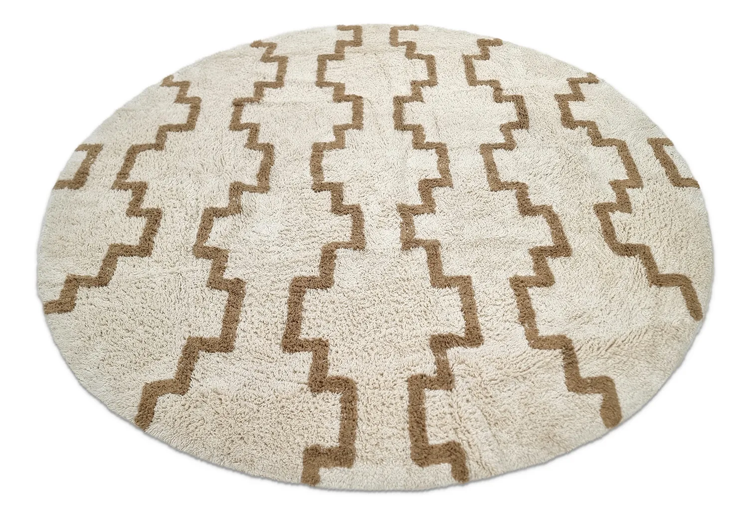 Alfombras redondeadas - Arlon Natural Cotton Shaggy (beige)