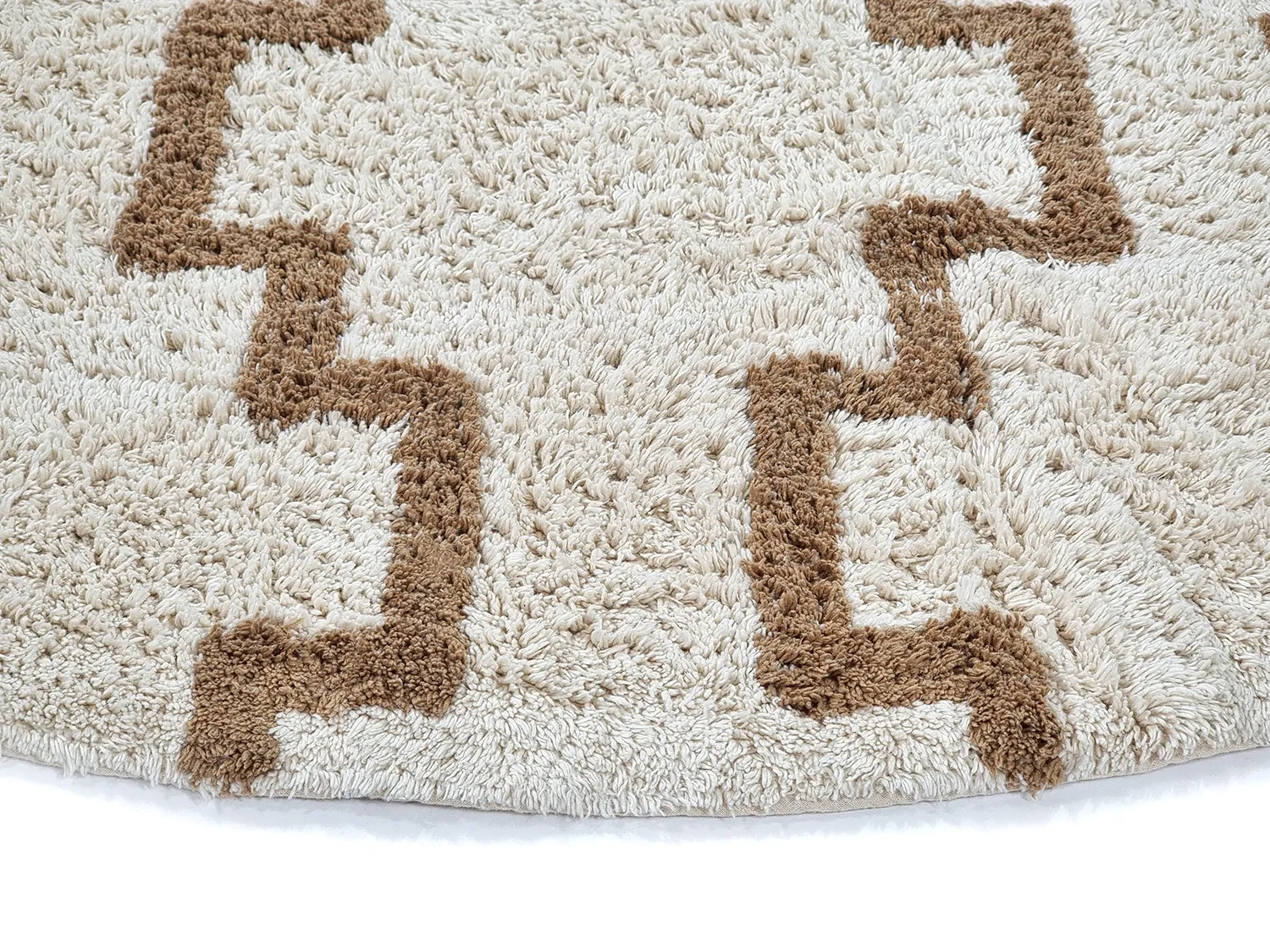 Alfombras redondeadas - Arlon Natural Cotton Shaggy (beige)