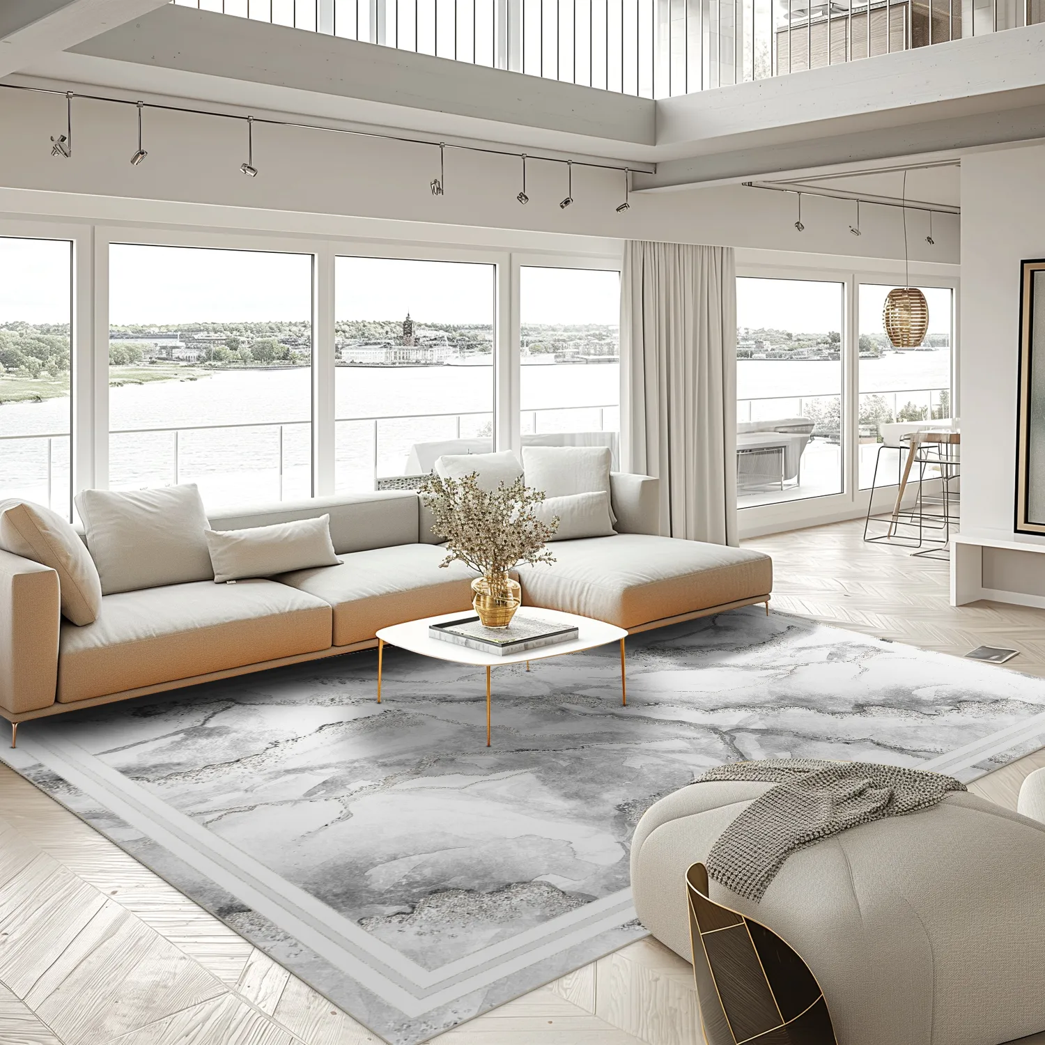 Alfombra Wilton - Attika (gris/blanco)