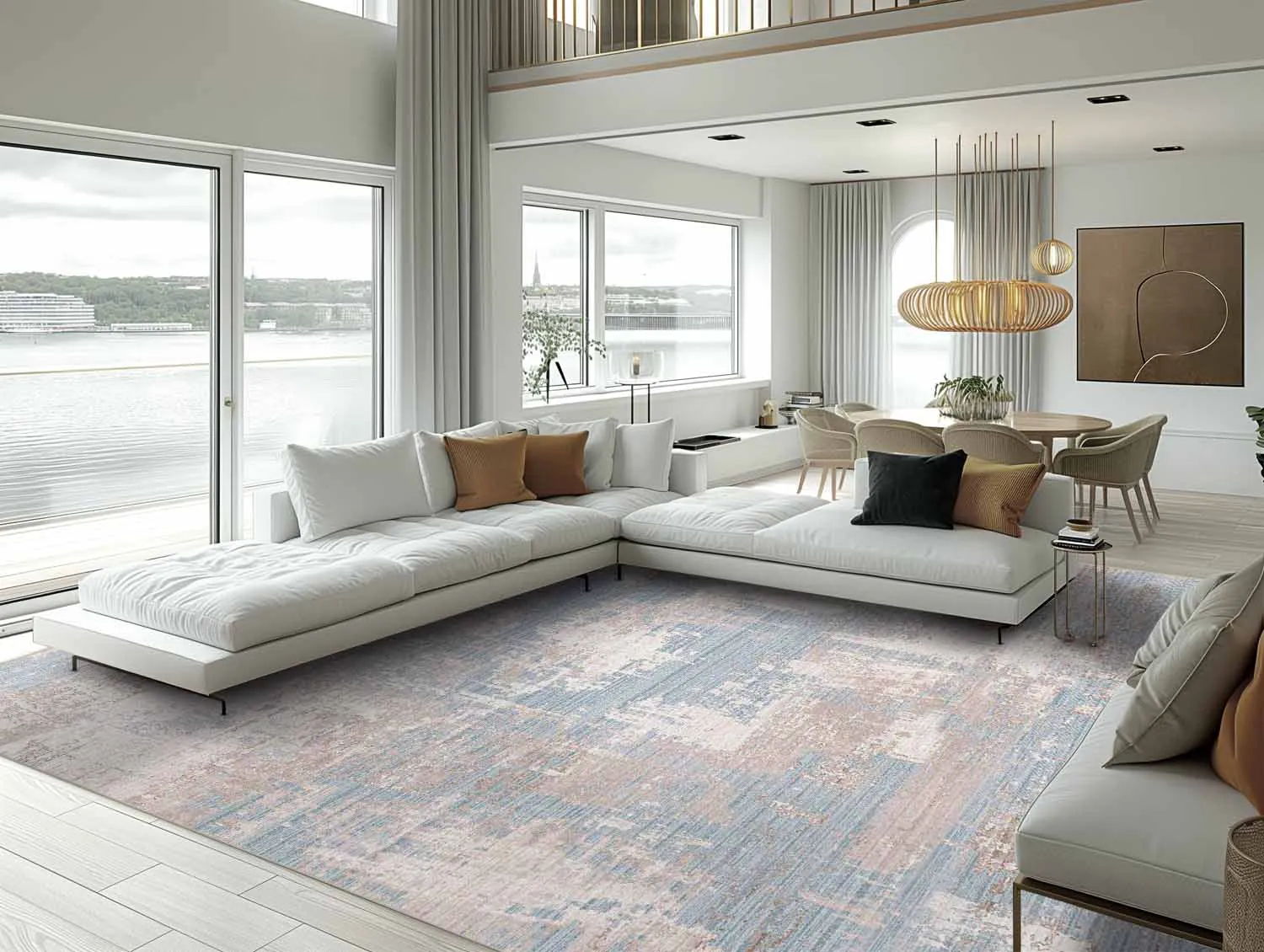 Alfombra Wilton - Bardia (azul/gris)
