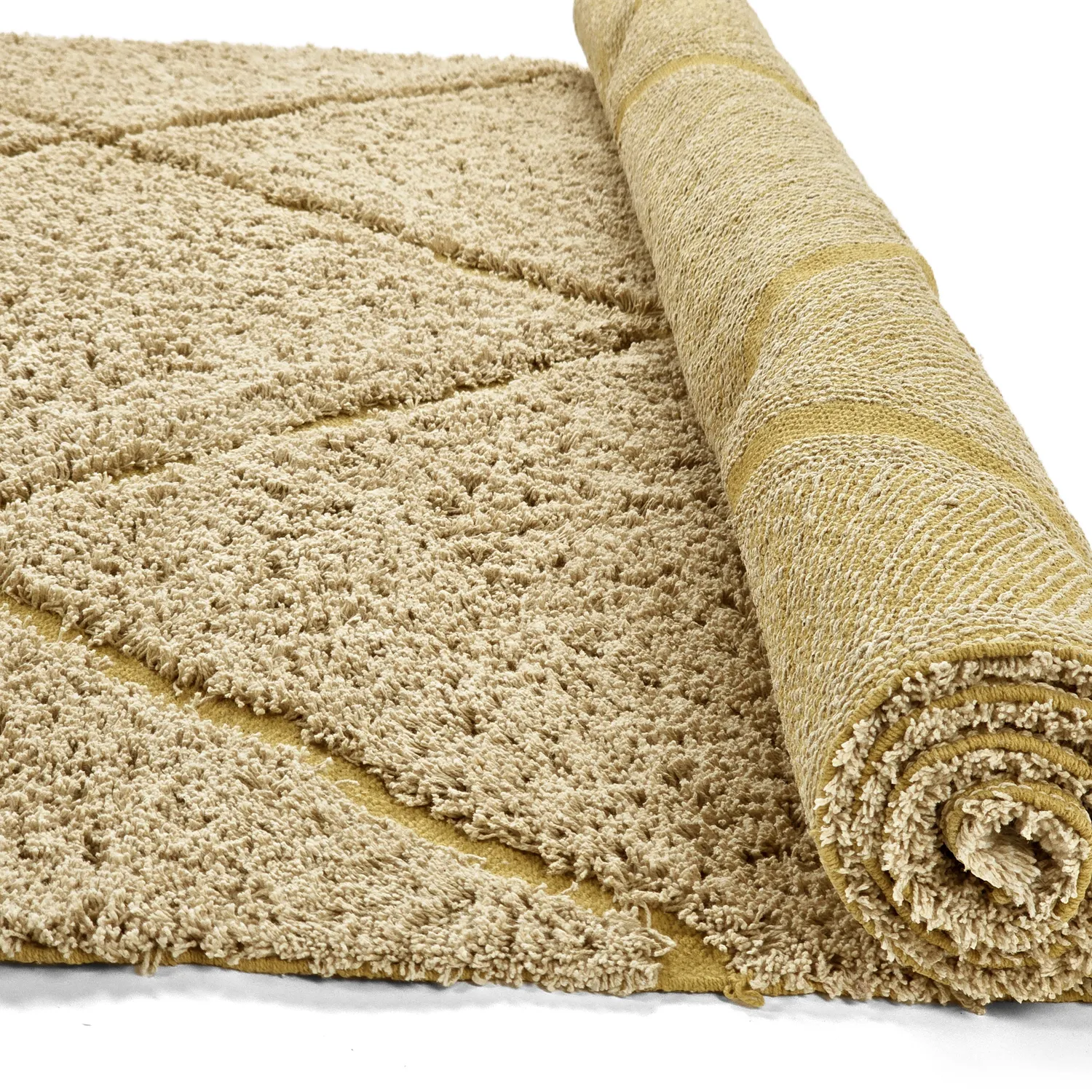 Alfombras de pelo largo - Bellevue Natural Cotton Shaggy (beige/marrón)