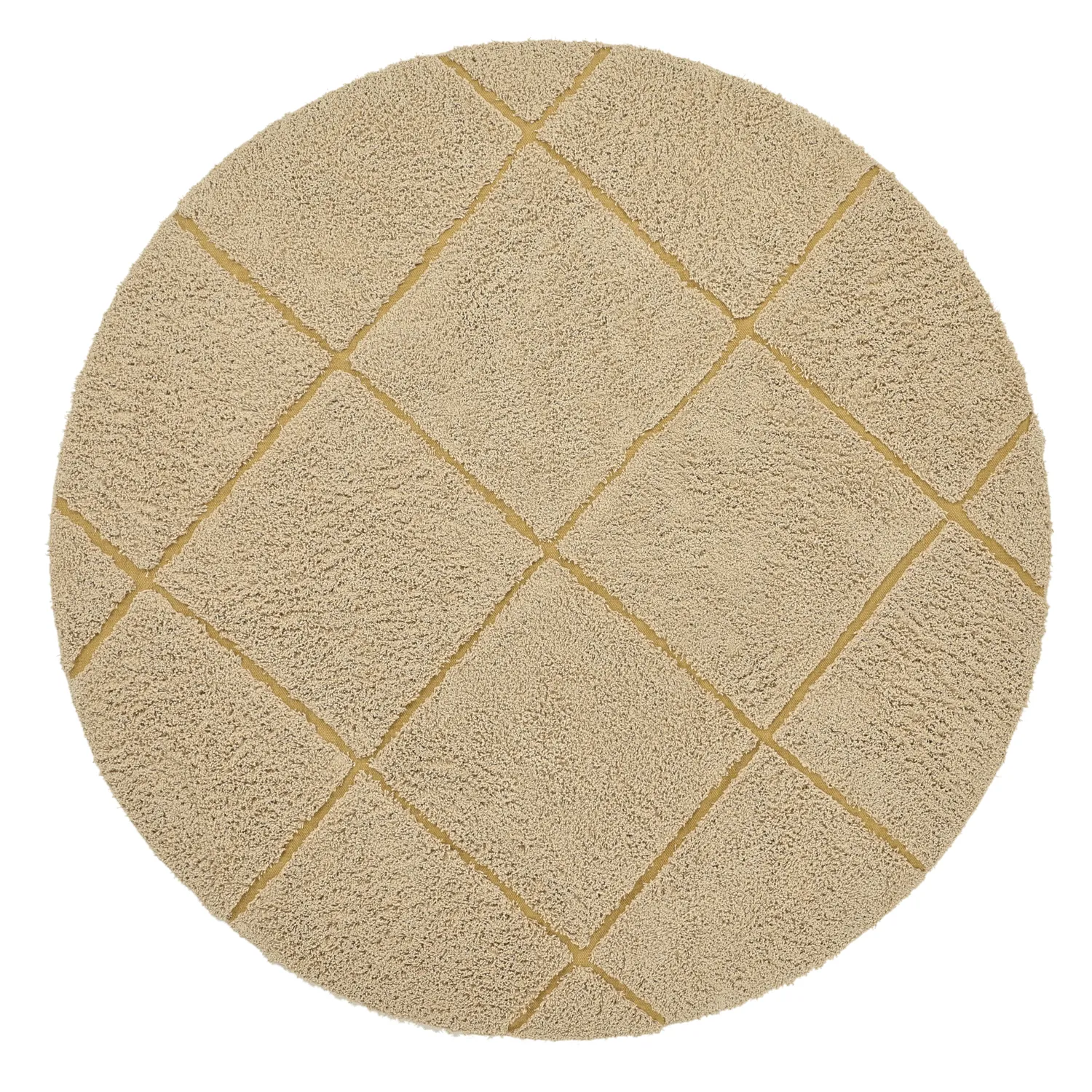 Alfombras redondeadas - Bellevue Natural Cotton Shaggy (beige/marrón)