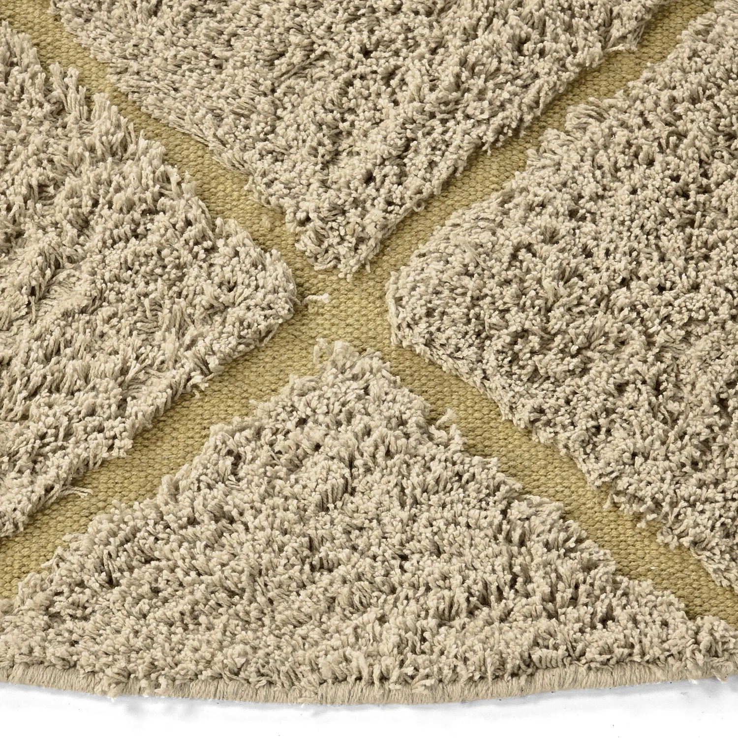 Alfombras redondeadas - Bellevue Natural Cotton Shaggy (beige/marrón)