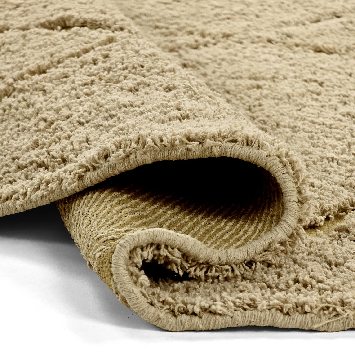 Alfombras redondeadas - Bellevue Natural Cotton Shaggy (beige/marrón)