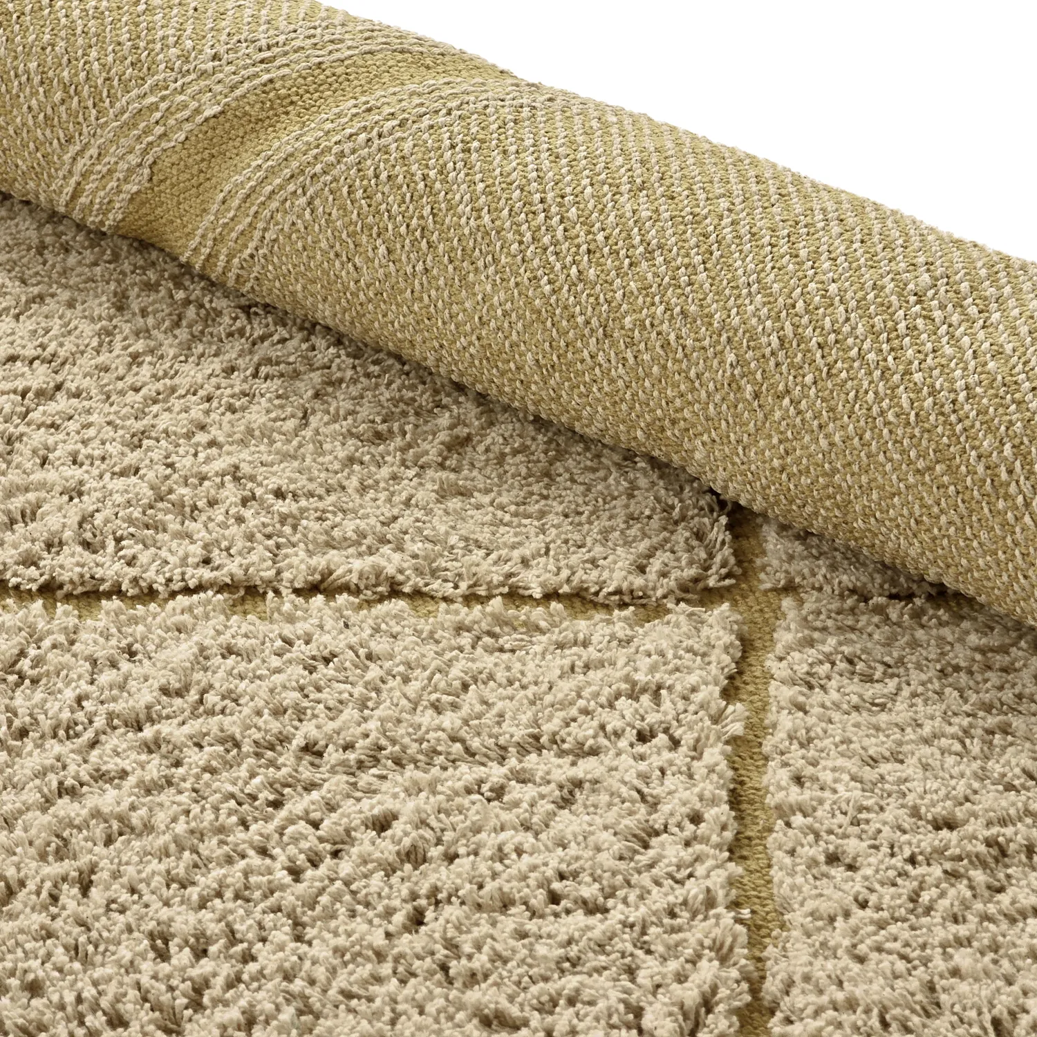 Alfombras redondeadas - Bellevue Natural Cotton Shaggy (beige/marrón)