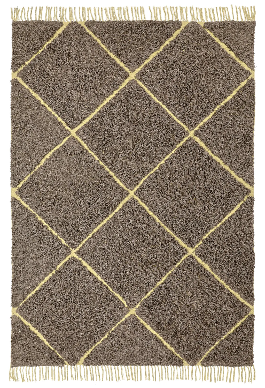Alfombras de pelo largo - Bellevue Natural Cotton Shaggy (marrón/amarillo)