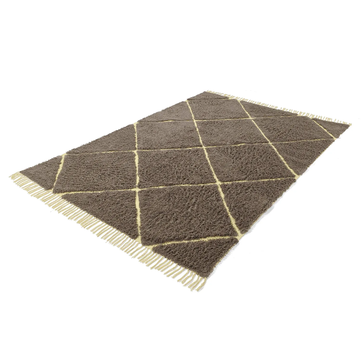 Alfombras de pelo largo - Bellevue Natural Cotton Shaggy (marrón/amarillo)