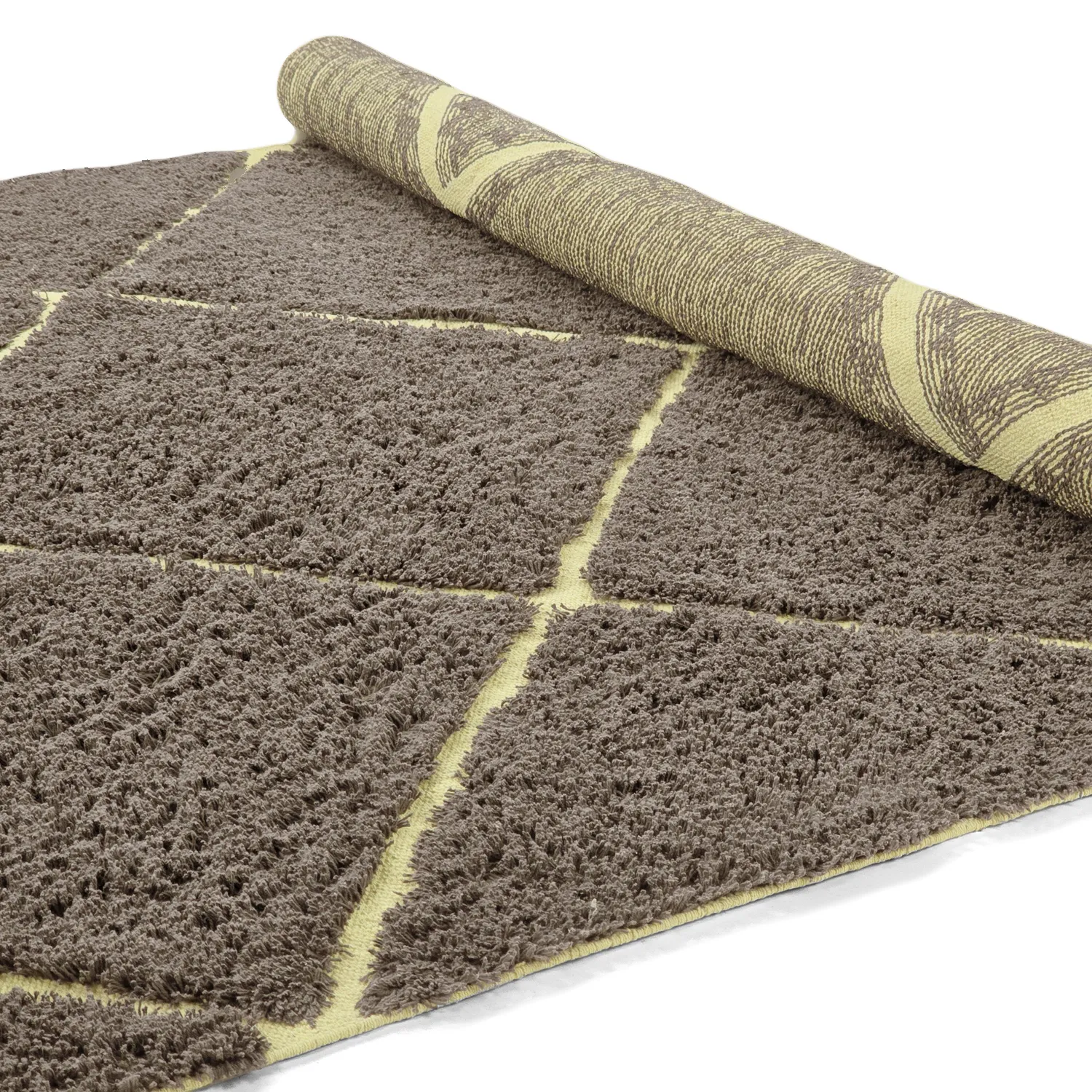 Alfombras de pelo largo - Bellevue Natural Cotton Shaggy (marrón/amarillo)