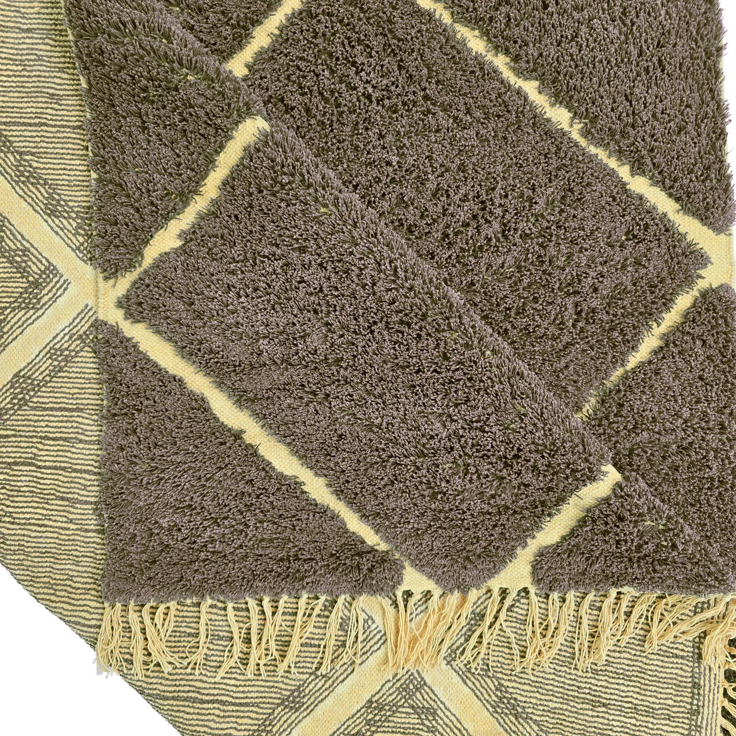 Alfombras de pelo largo - Bellevue Natural Cotton Shaggy (marrón/amarillo)