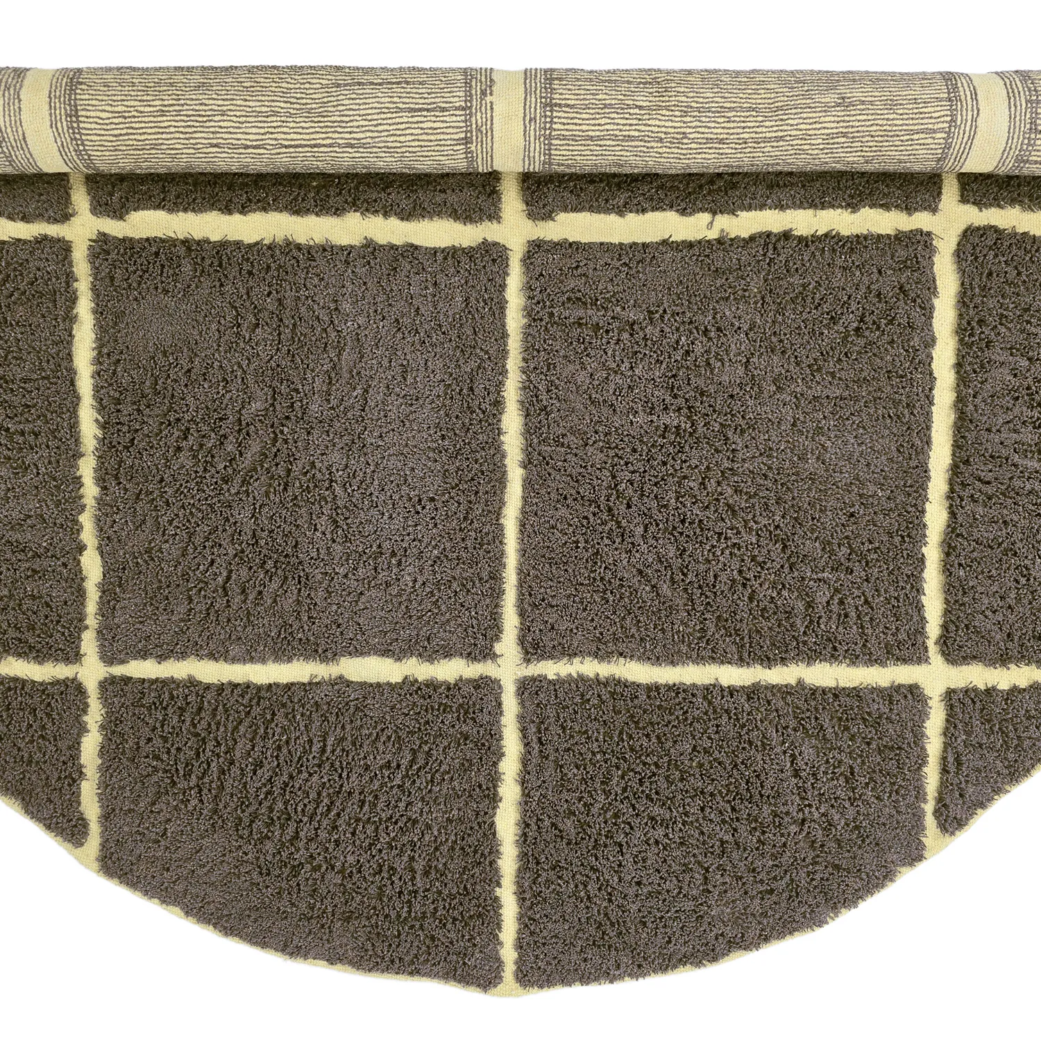 Alfombras redondeadas - Bellevue Natural Cotton Shaggy (marrón/amarillo)