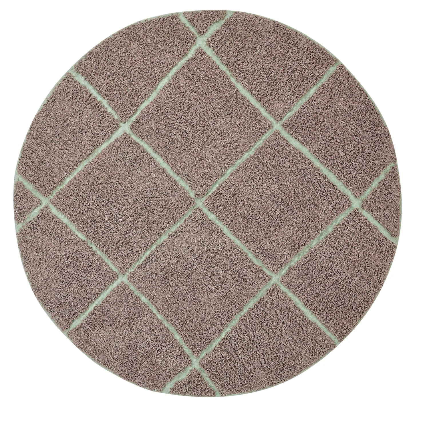 Alfombras redondeadas - Bellevue Natural Cotton Shaggy (topo/verde)