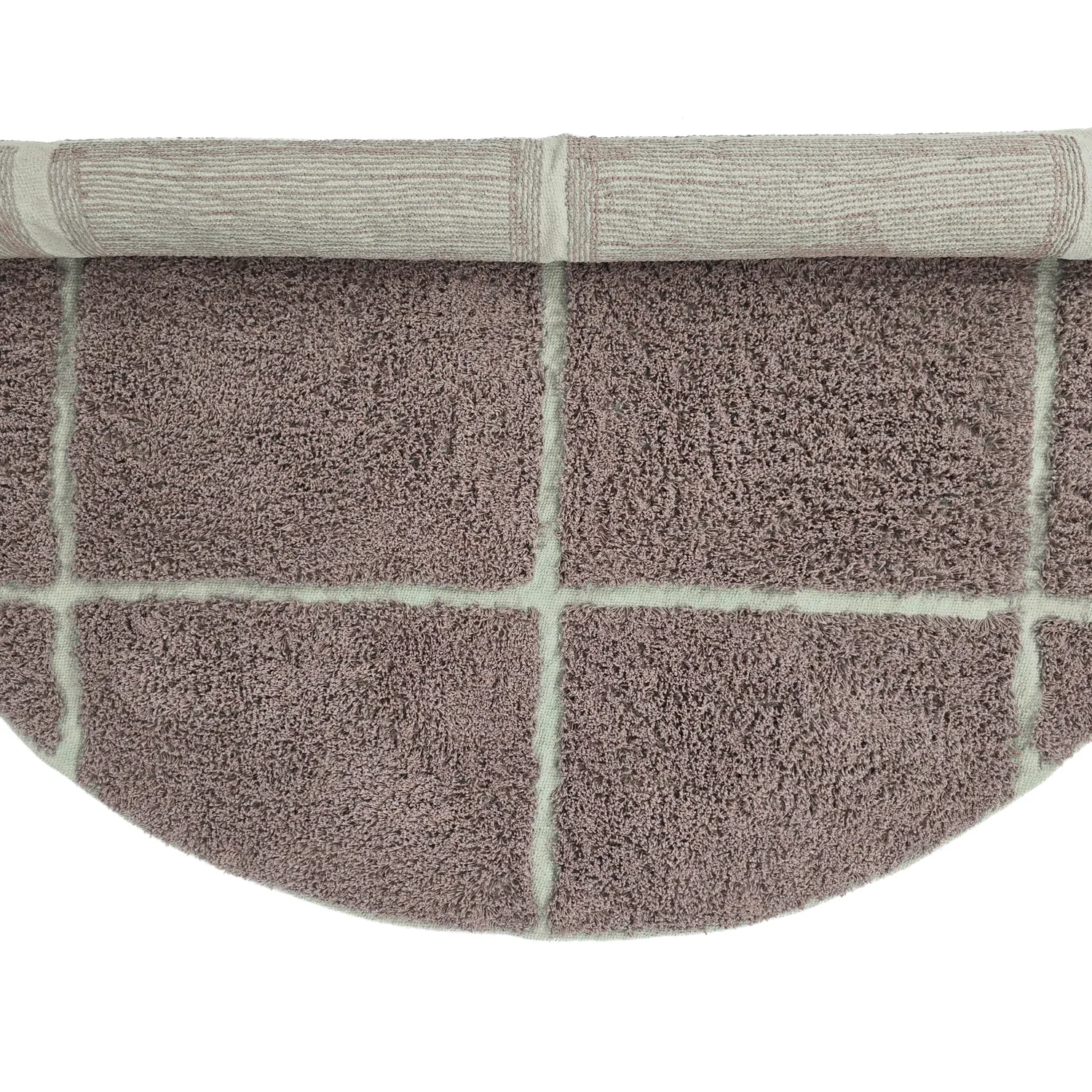 Alfombras redondeadas - Bellevue Natural Cotton Shaggy (topo/verde)