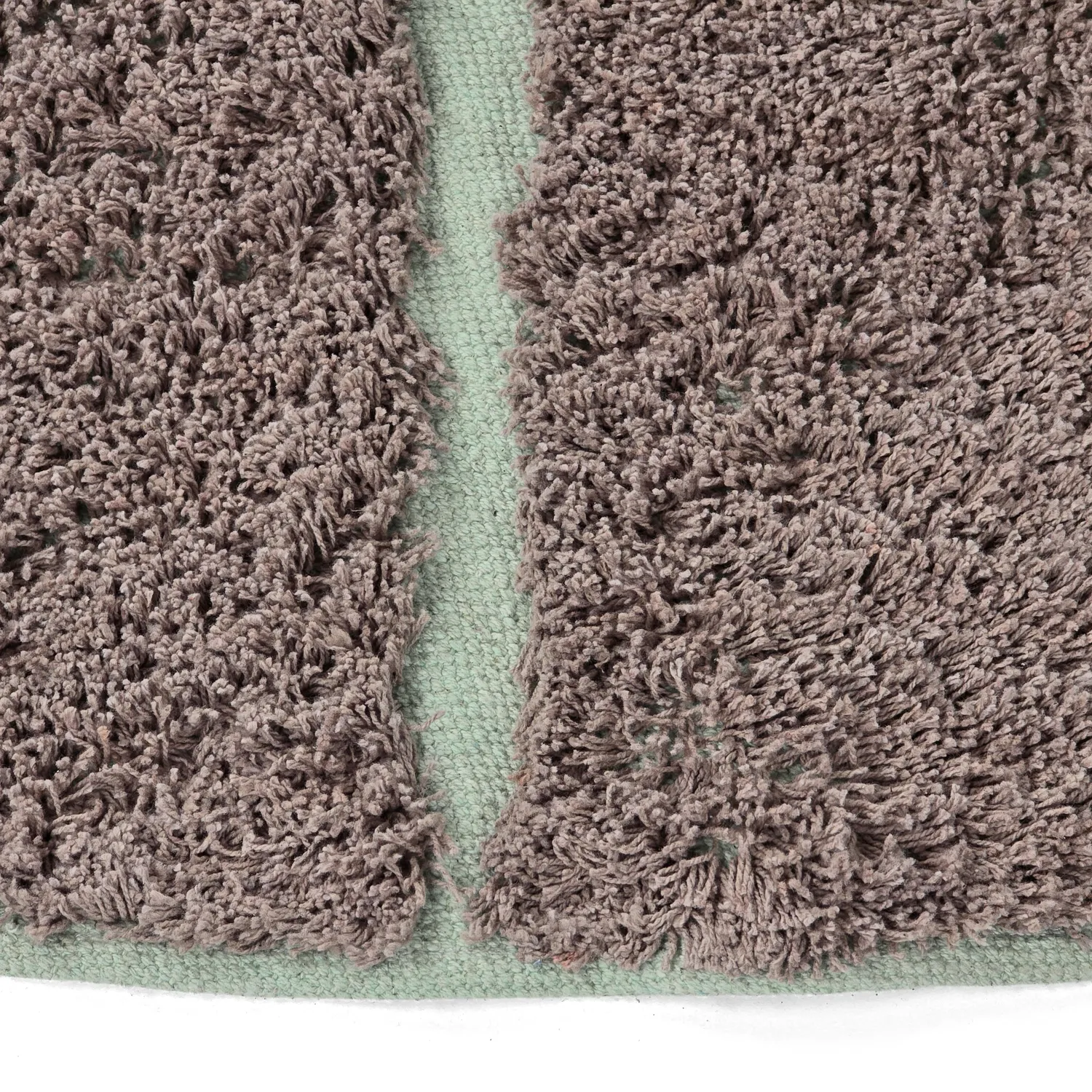 Alfombras redondeadas - Bellevue Natural Cotton Shaggy (topo/verde)