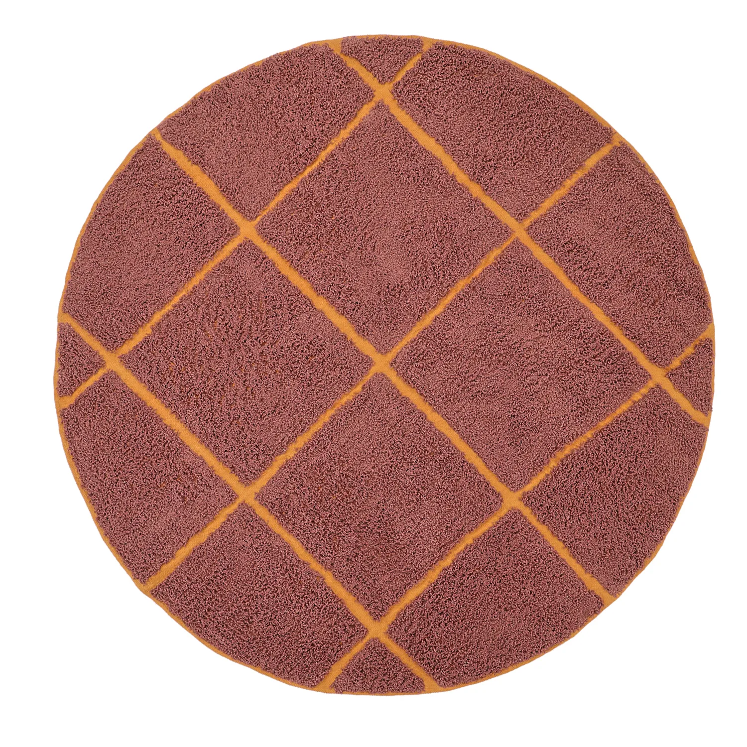 Alfombras redondeadas - Bellevue Natural Cotton Shaggy (rojo/naranja)