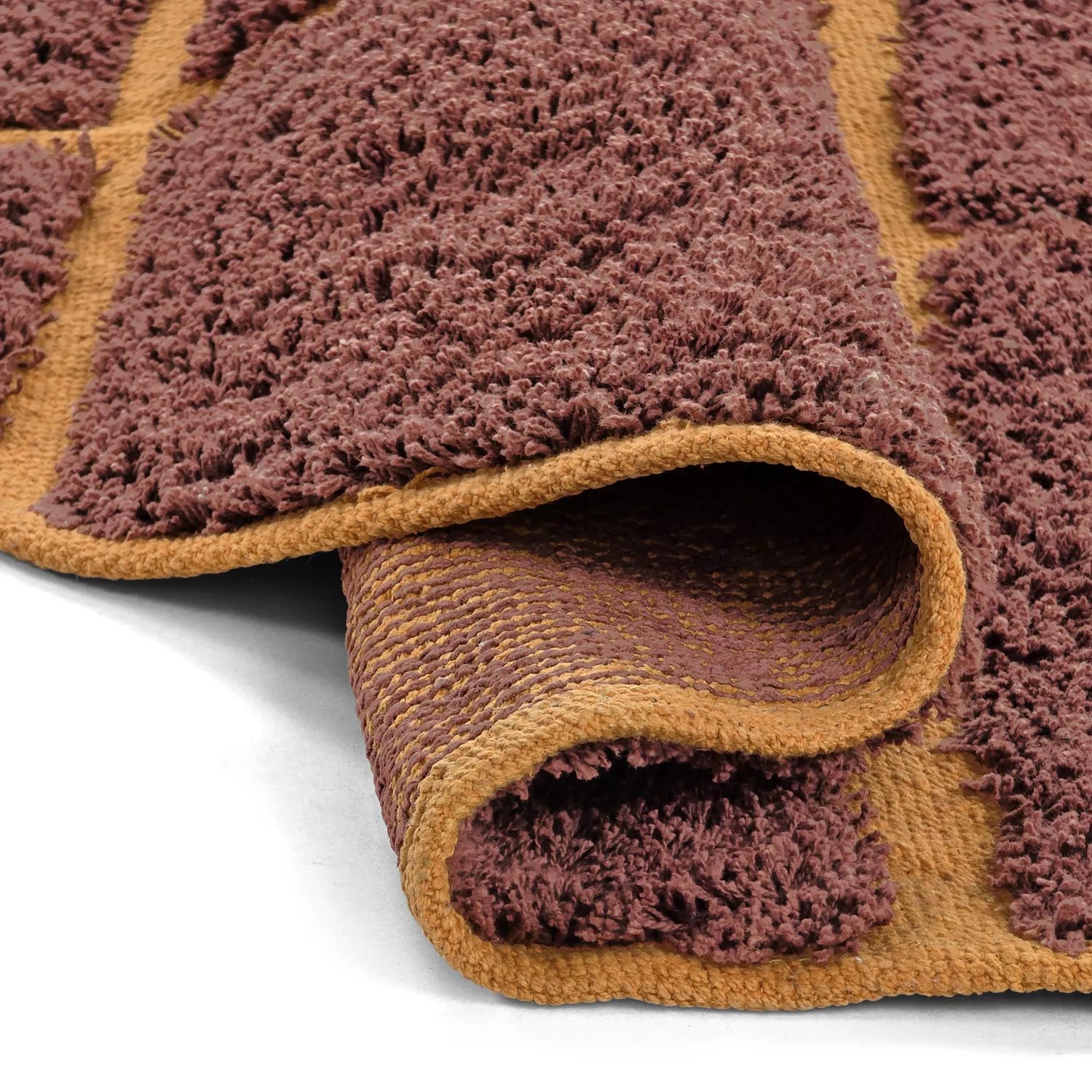 Alfombras redondeadas - Bellevue Natural Cotton Shaggy (rojo/naranja)