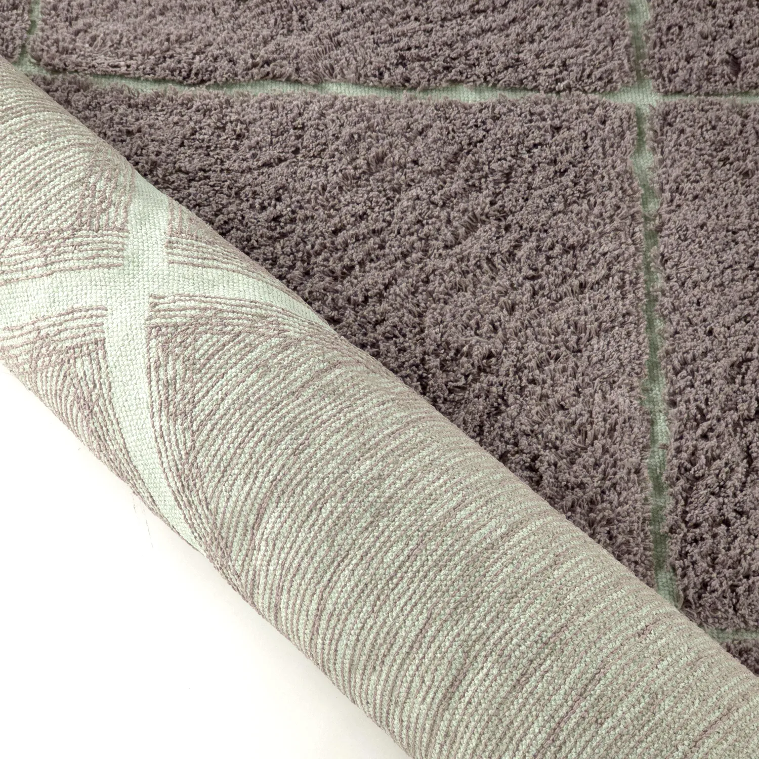 Alfombras de pelo largo - Bellevue Natural Cotton Shaggy (topo/verde)