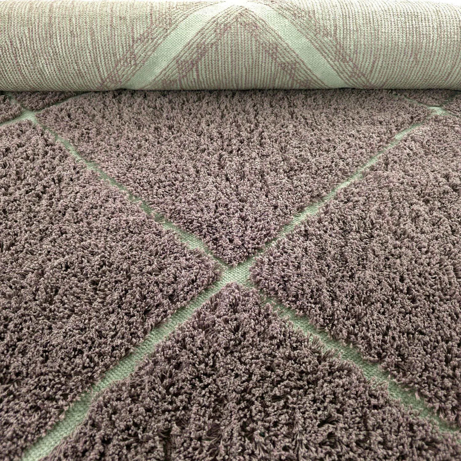 Alfombras de pelo largo - Bellevue Natural Cotton Shaggy (topo/verde)