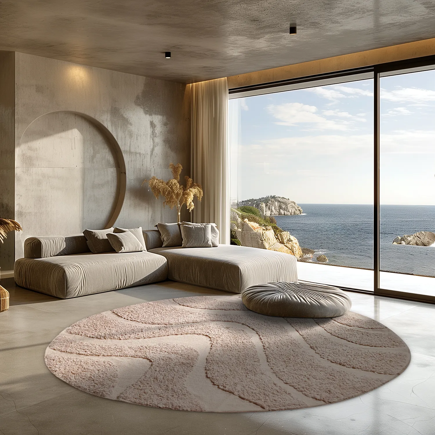 Alfombras redondeadas - Bonnie Natural Cotton Shaggy (beige)