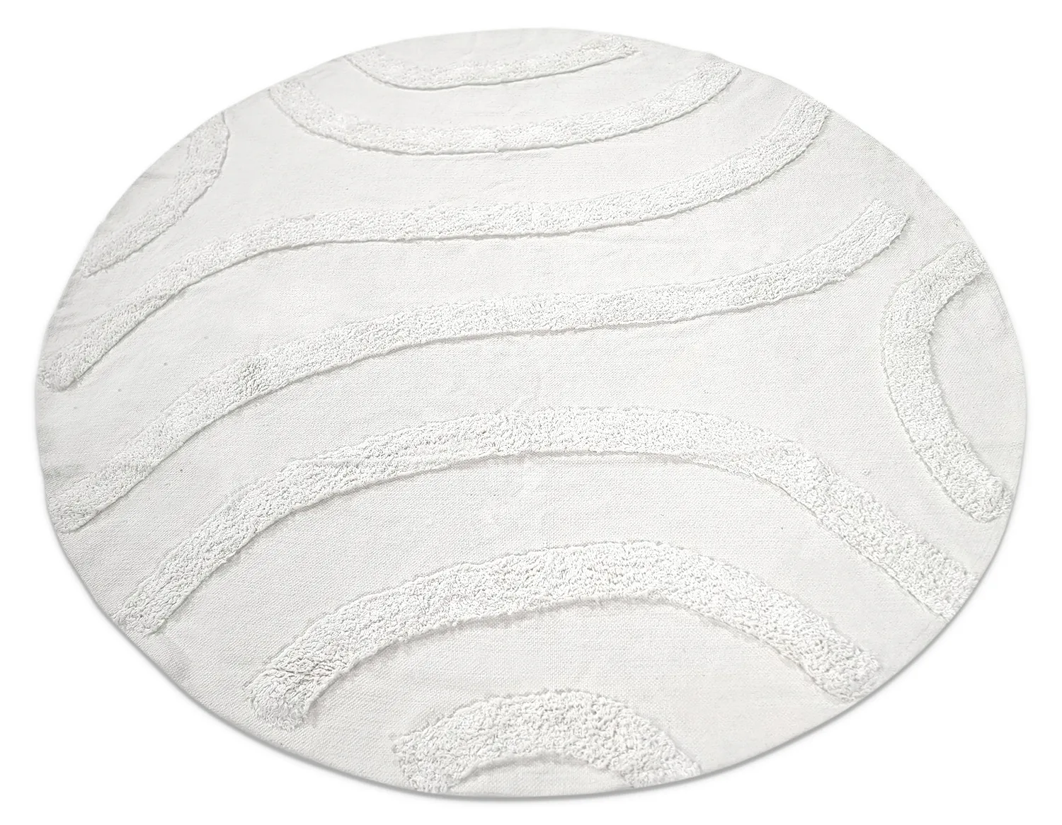 Alfombras redondeadas - Bonnie Natural Cotton Shaggy (offwhite)