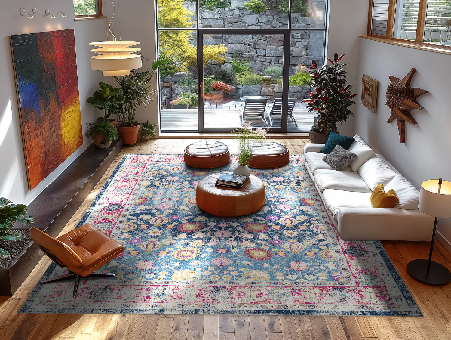 Alfombra Wilton - Bouhjar (azul/rosa/multi)