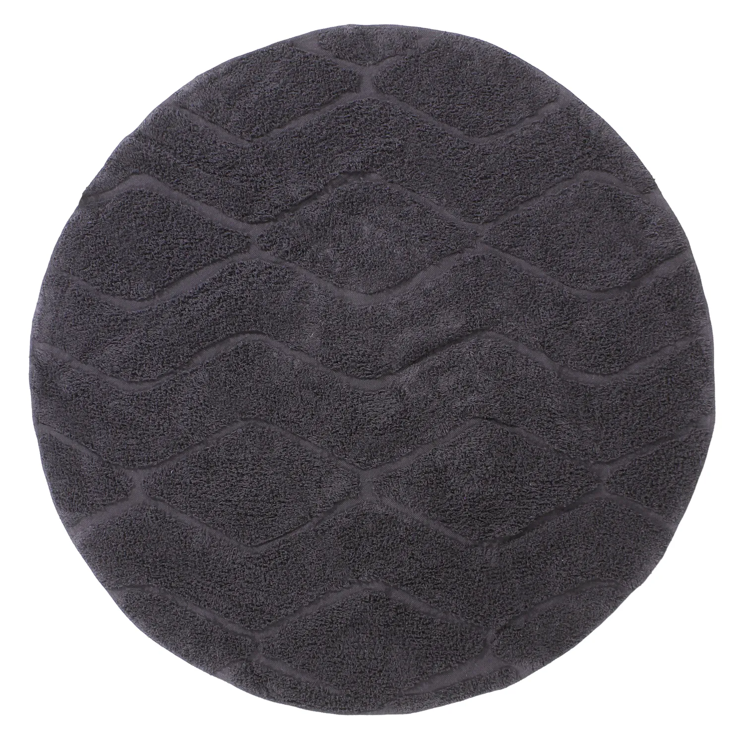 Alfombras redondeadas - Brynn Natural Cotton Shaggy (negro)