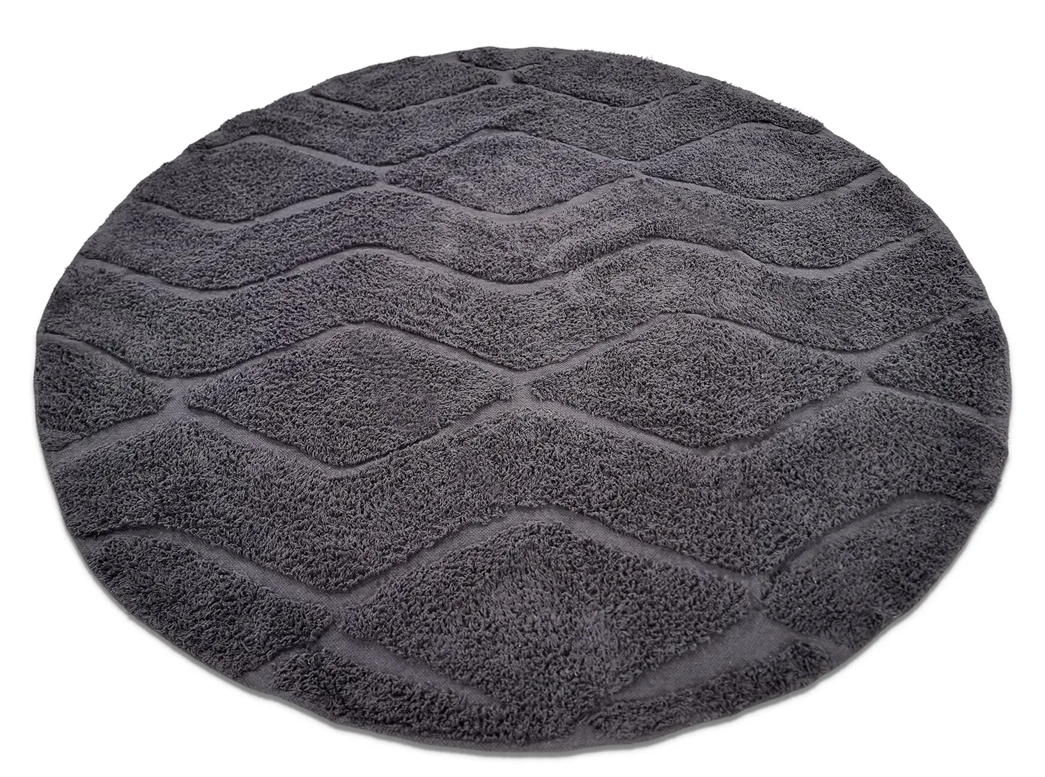 Alfombras redondeadas - Brynn Natural Cotton Shaggy (negro)