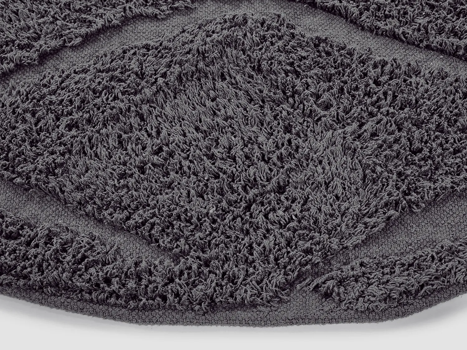 Alfombras redondeadas - Brynn Natural Cotton Shaggy (negro)