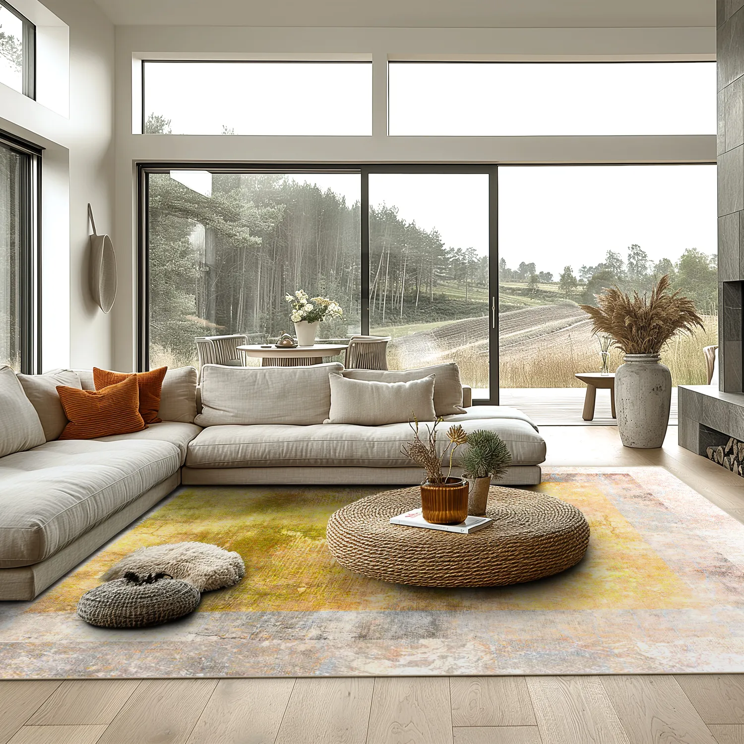 Alfombra Wilton - Budoni (gris/beige/amarillo)