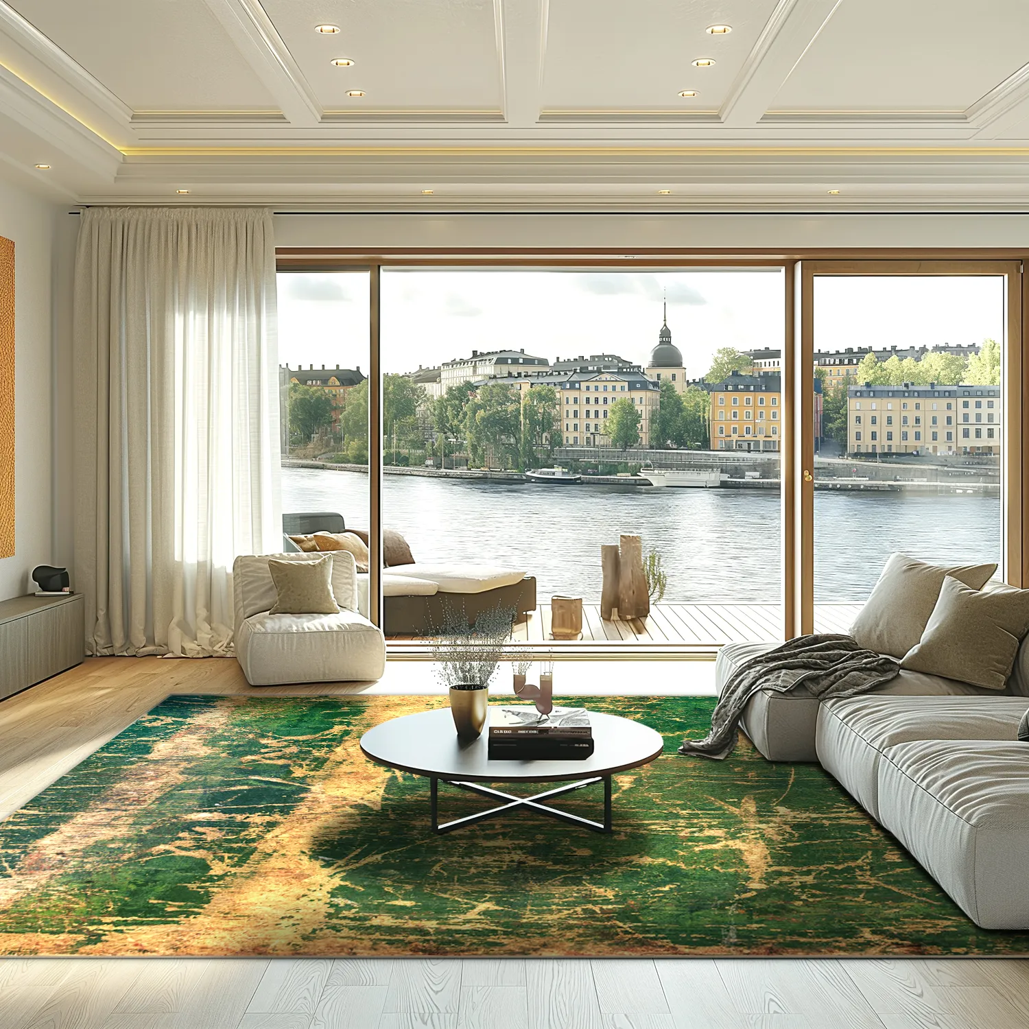 Alfombra Wilton - Cantoria (beige/verde)