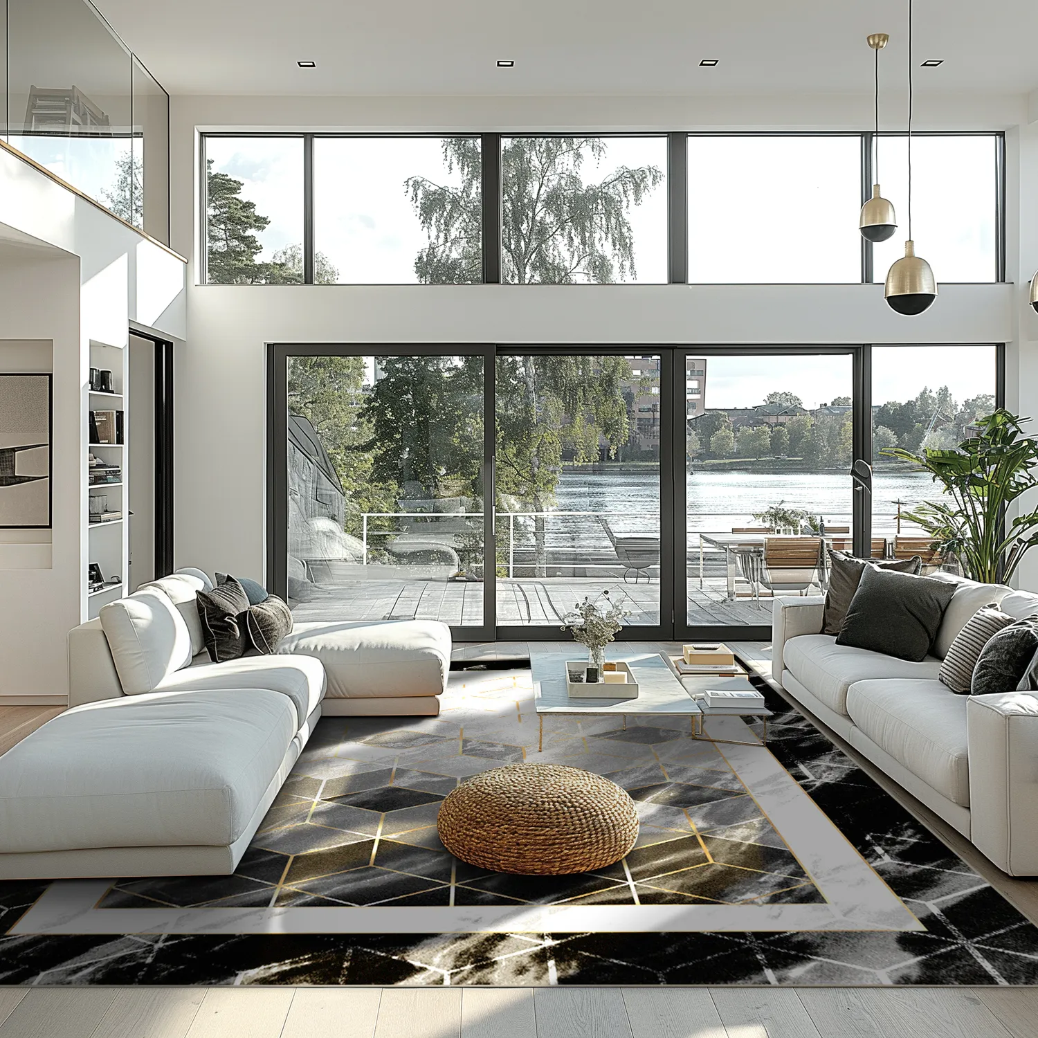 Alfombra Wilton - Castello (negro/blanco)