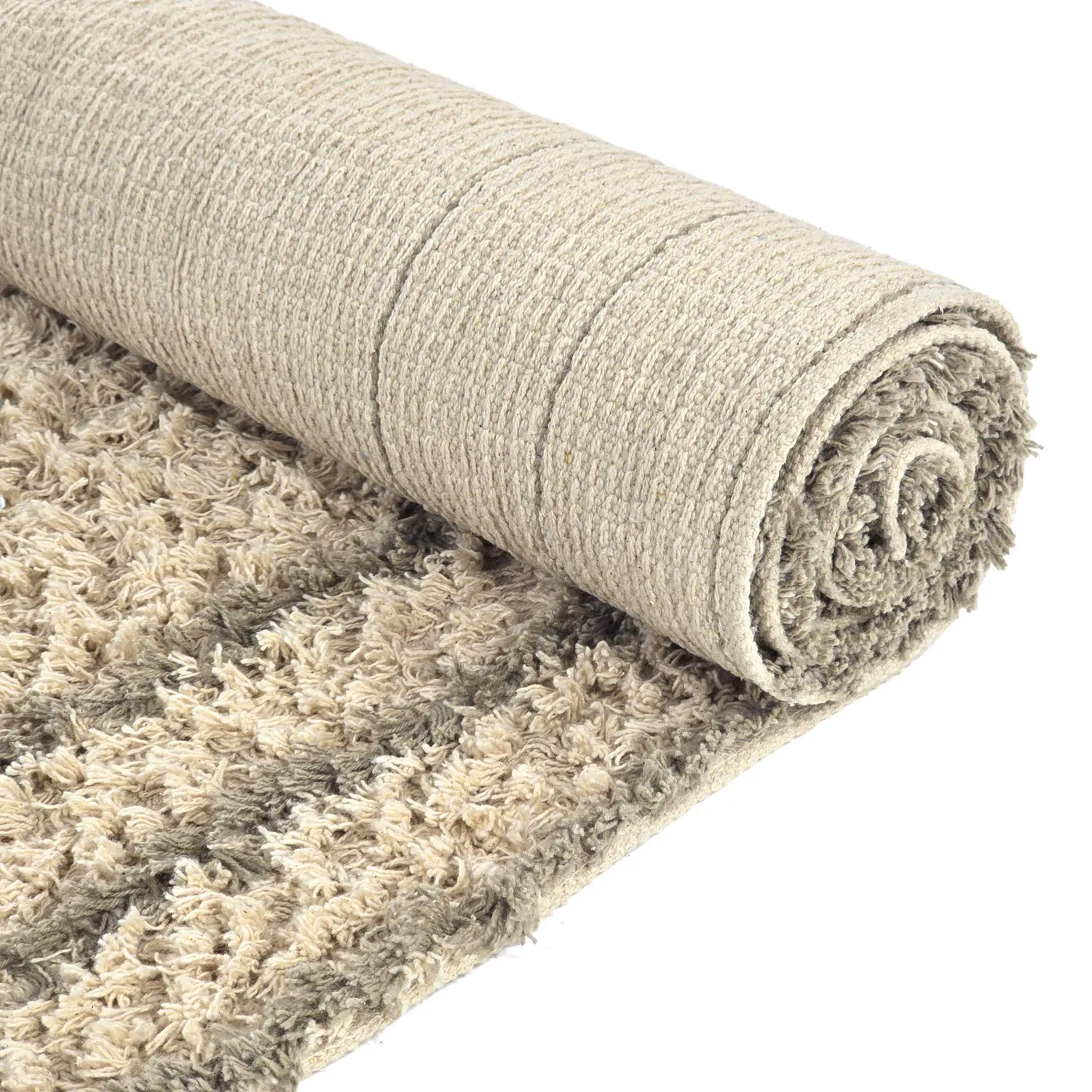 Alfombras de pelo largo - Cataya Natural Cotton Shaggy (beige/topo)