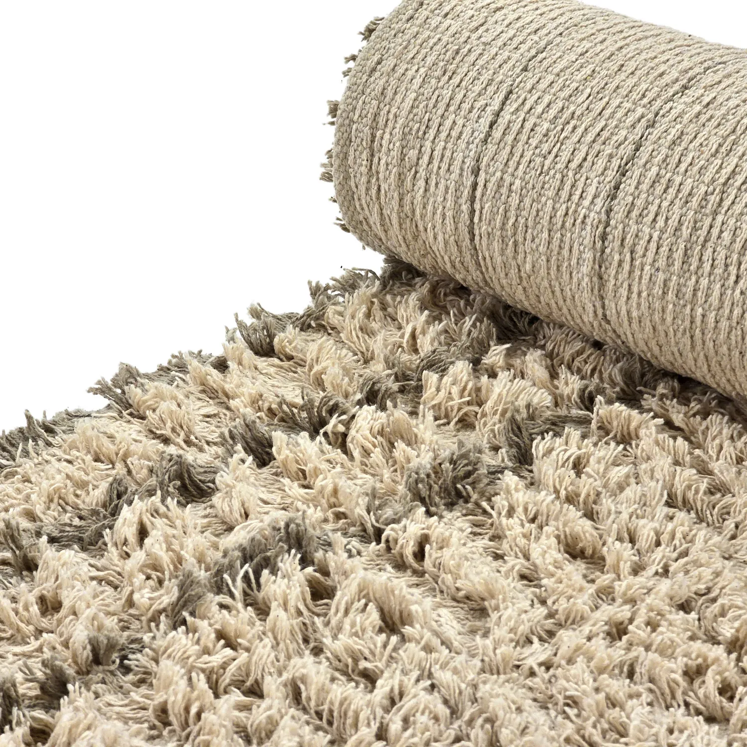 Alfombras de pelo largo - Cataya Natural Cotton Shaggy (beige/topo)