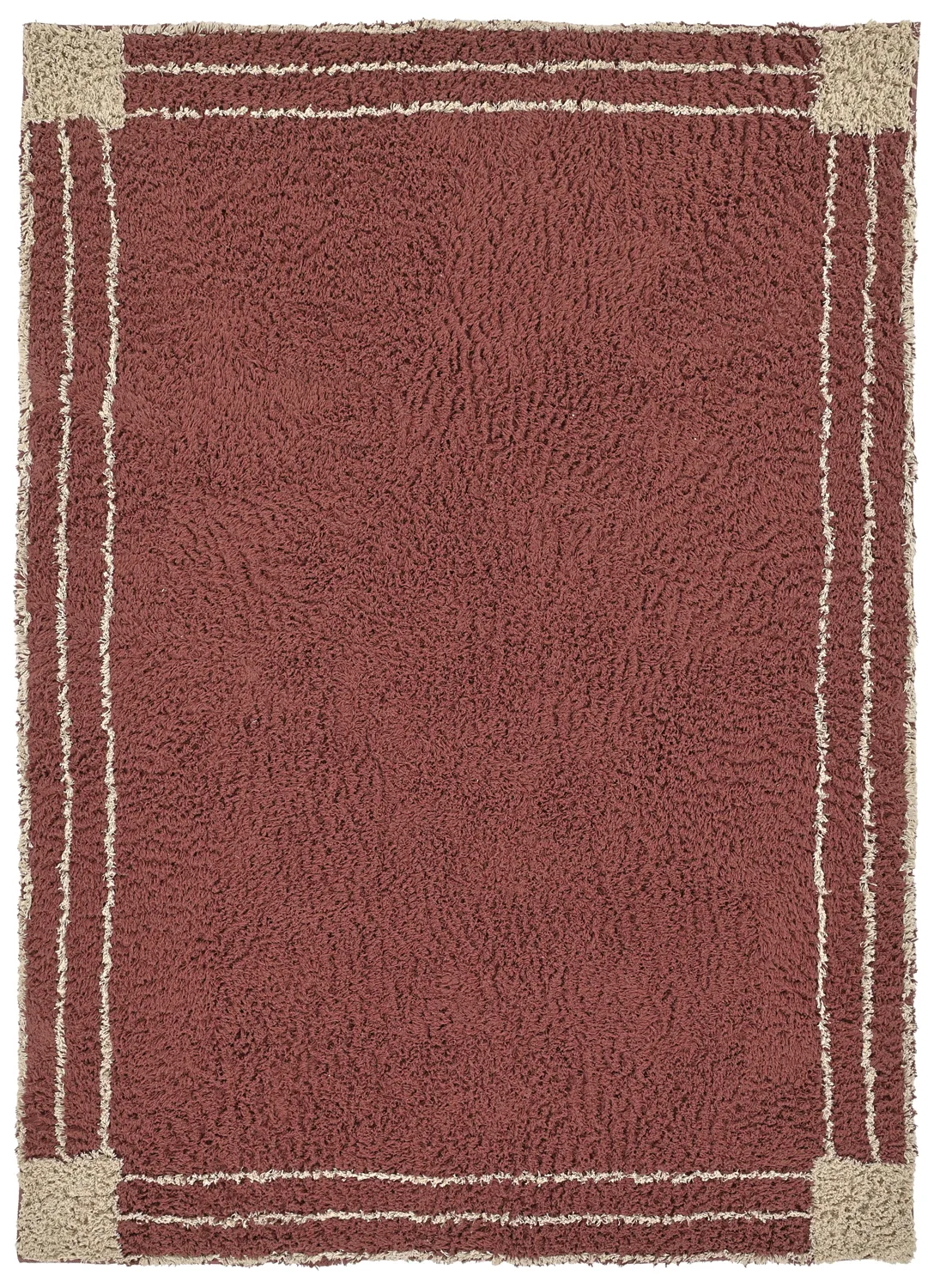 Alfombras de pelo largo - Cataya Natural Cotton Shaggy (marrón/beige)