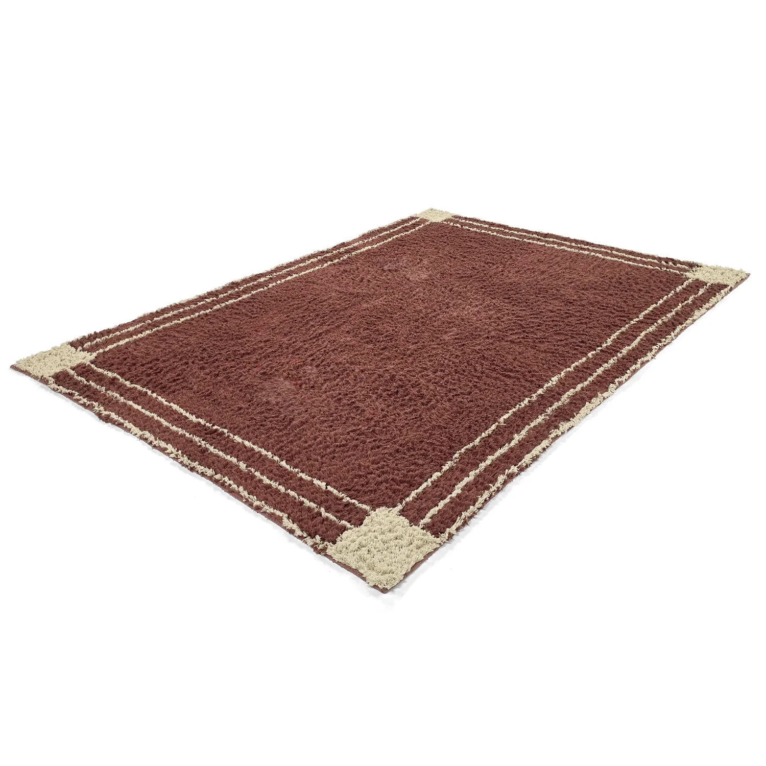 Alfombras de pelo largo - Cataya Natural Cotton Shaggy (marrón/beige)