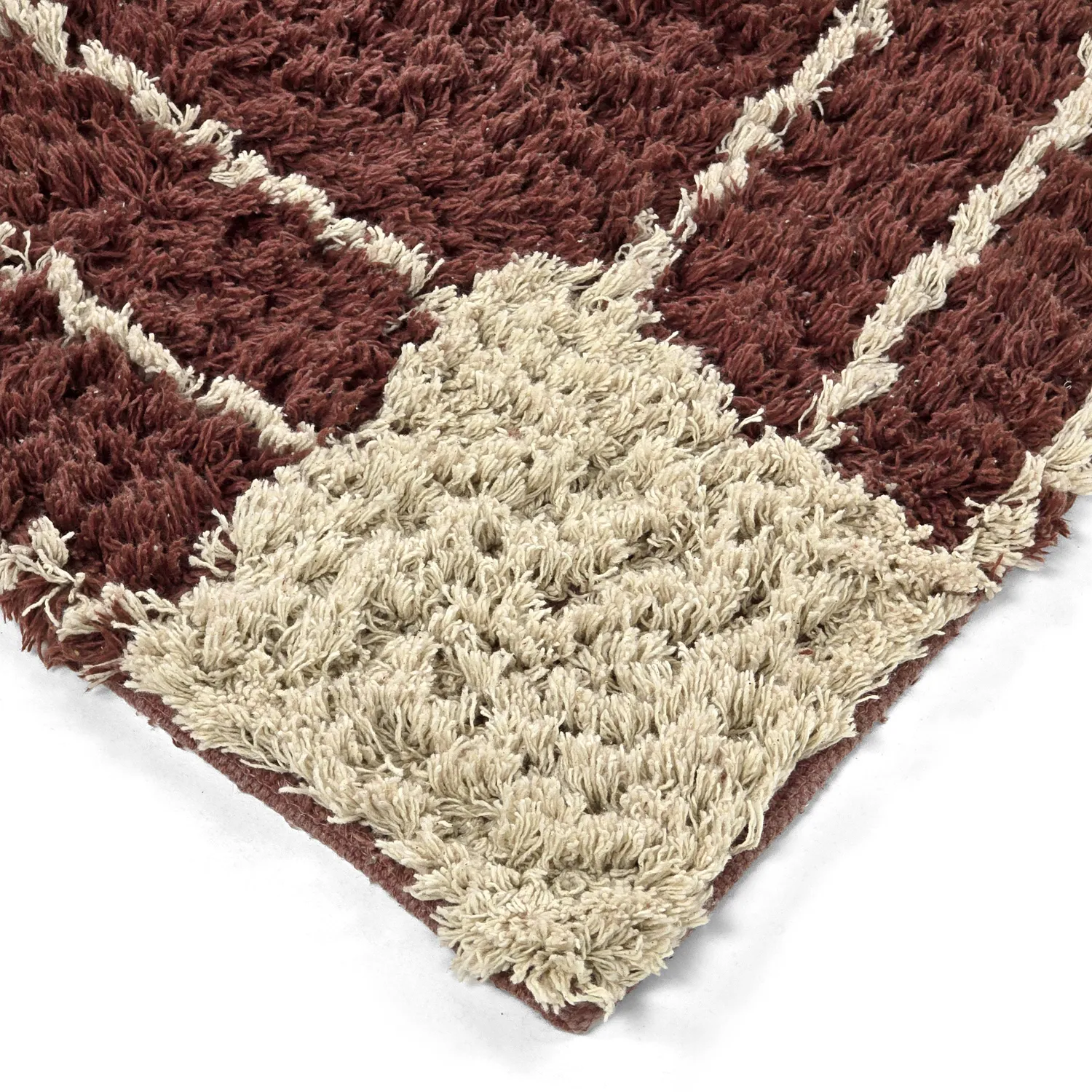 Alfombras de pelo largo - Cataya Natural Cotton Shaggy (marrón/beige)