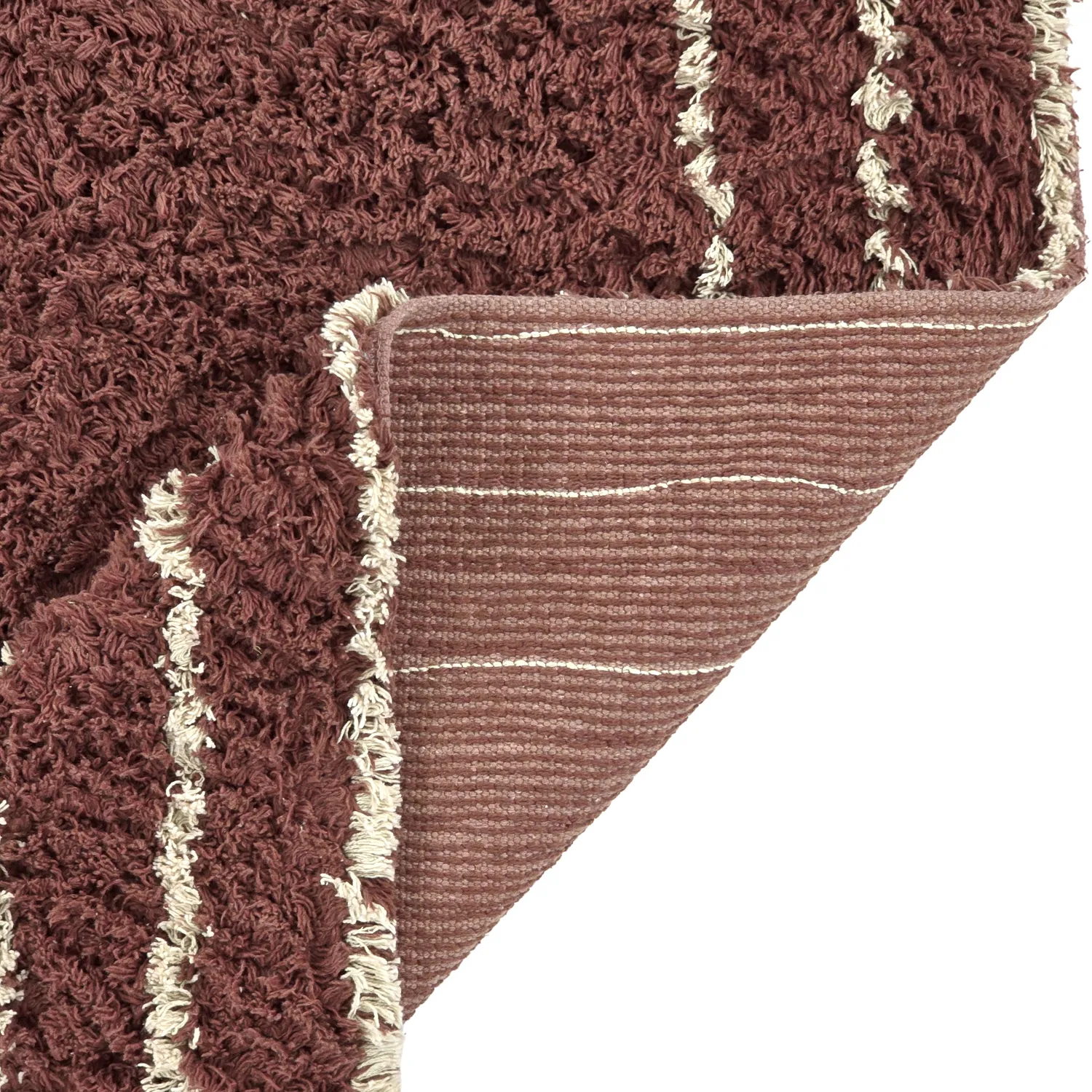 Alfombras de pelo largo - Cataya Natural Cotton Shaggy (marrón/beige)